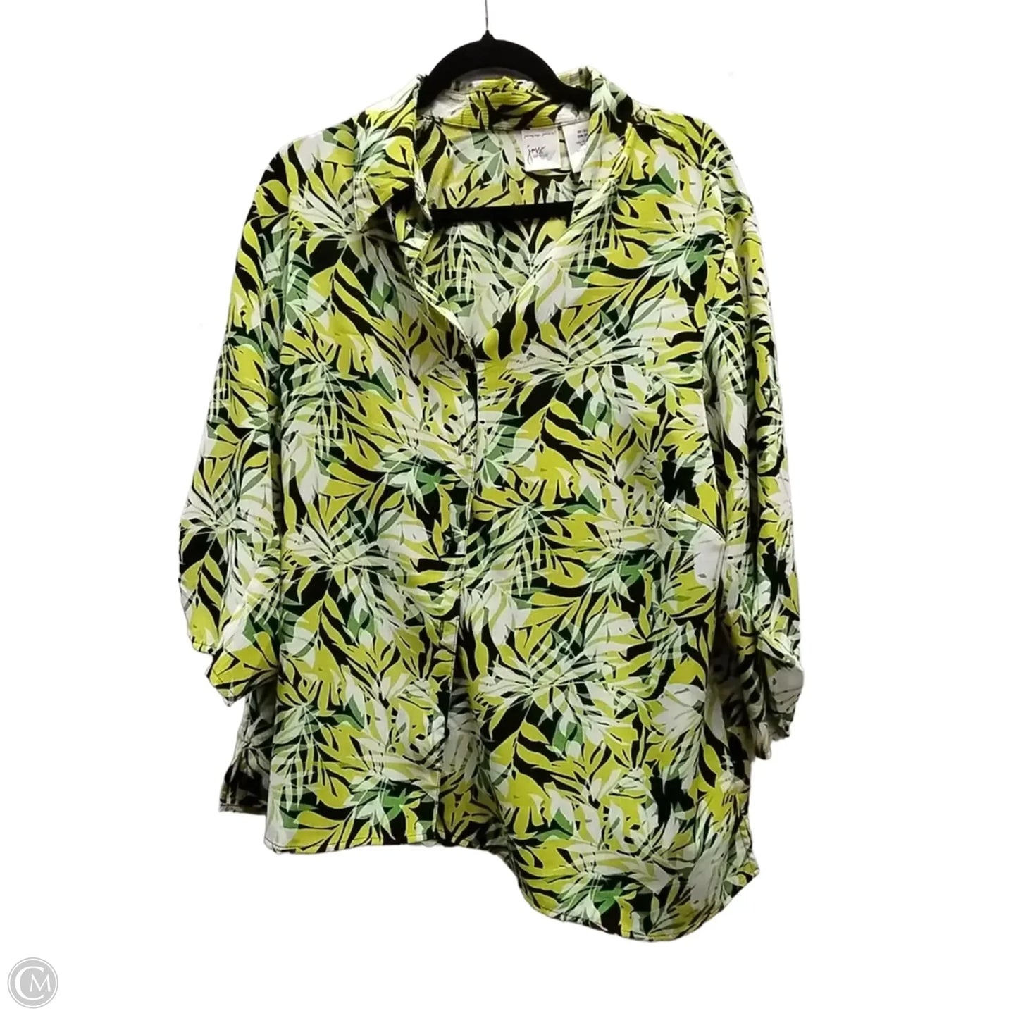 Top Long Sleeve By Just My Size In Floral Print, Size: 3x