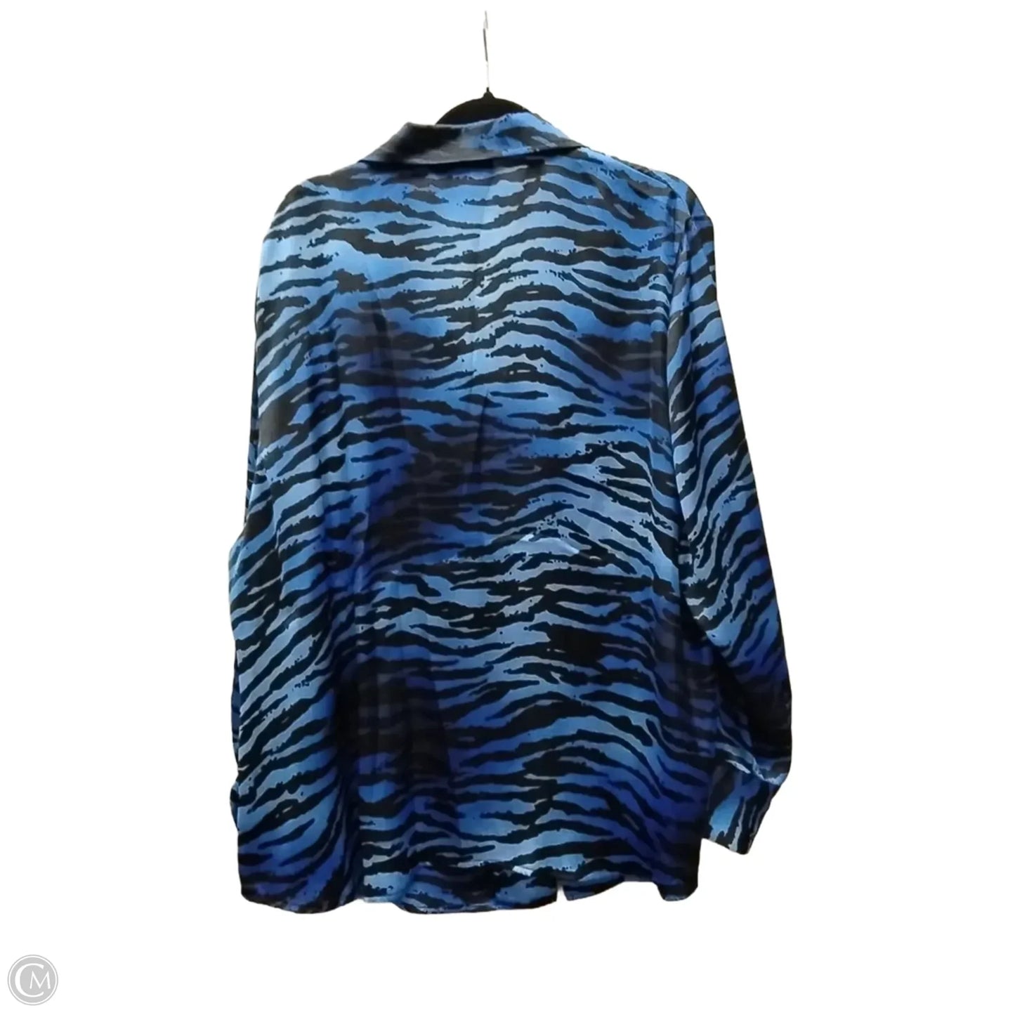 Top Long Sleeve By Jones New York In Black & Blue, Size: 3x