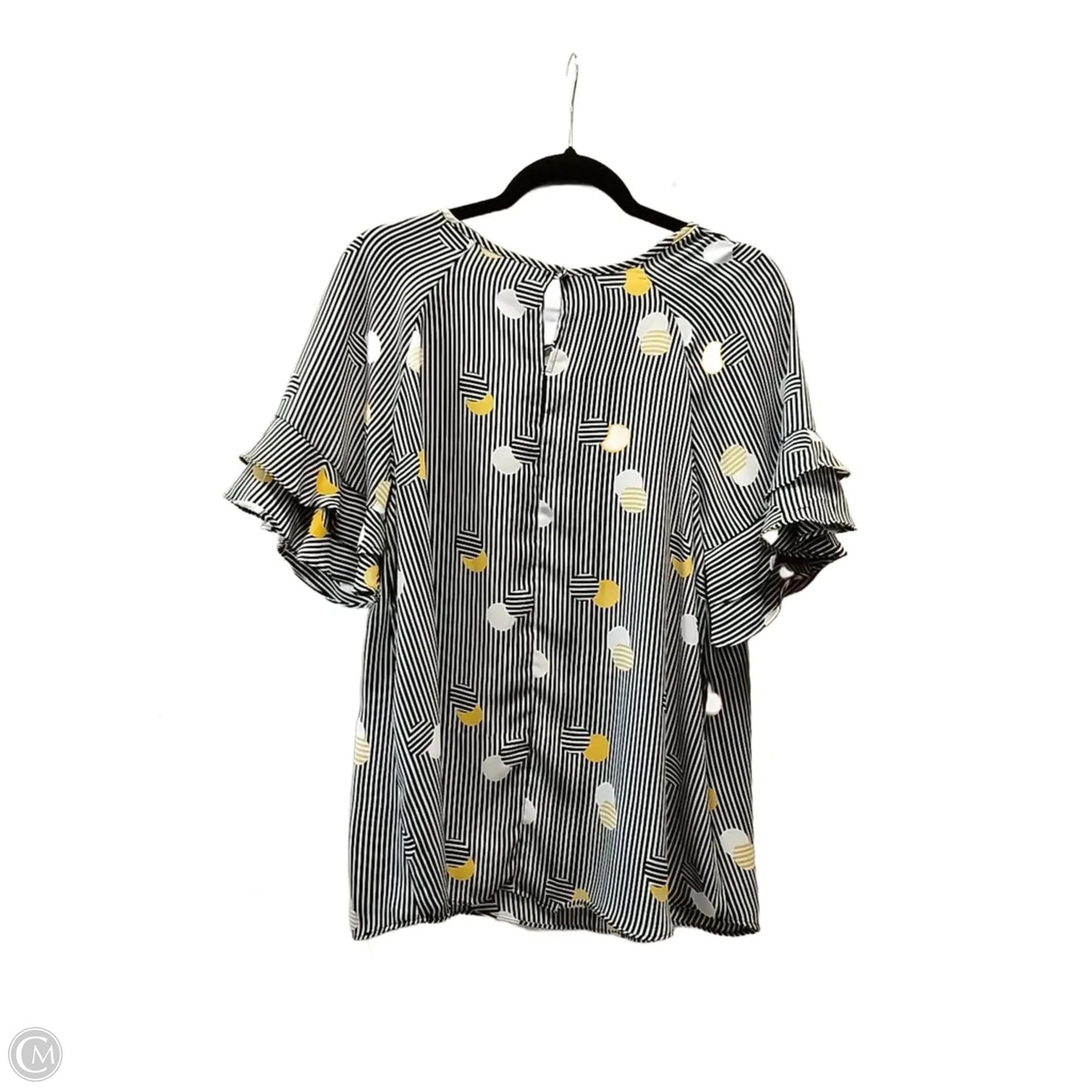 Top Short Sleeve By Cato In Striped Pattern, Size: L