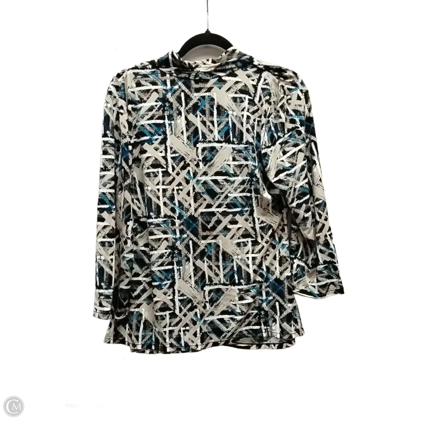 Top Long Sleeve By Alfani In Geometric Pattern, Size: L