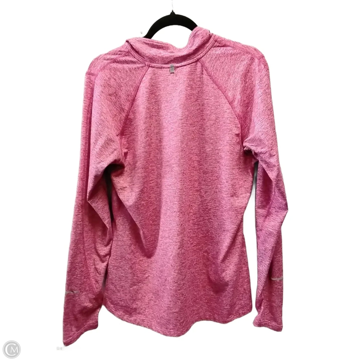 Athletic Top Long Sleeve Collar By Nike Apparel In Pink, Size: L