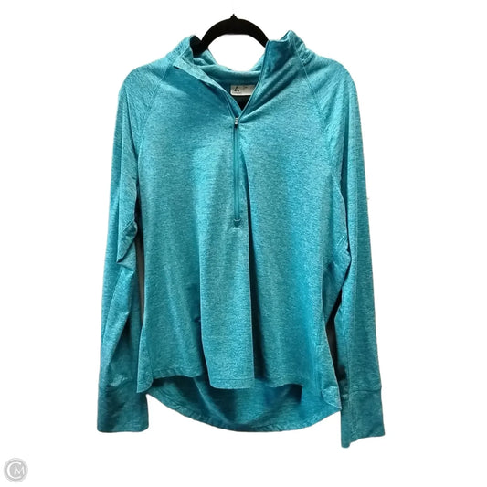 Athletic Top Long Sleeve Collar By Clothes Mentor In Blue & White, Size: L