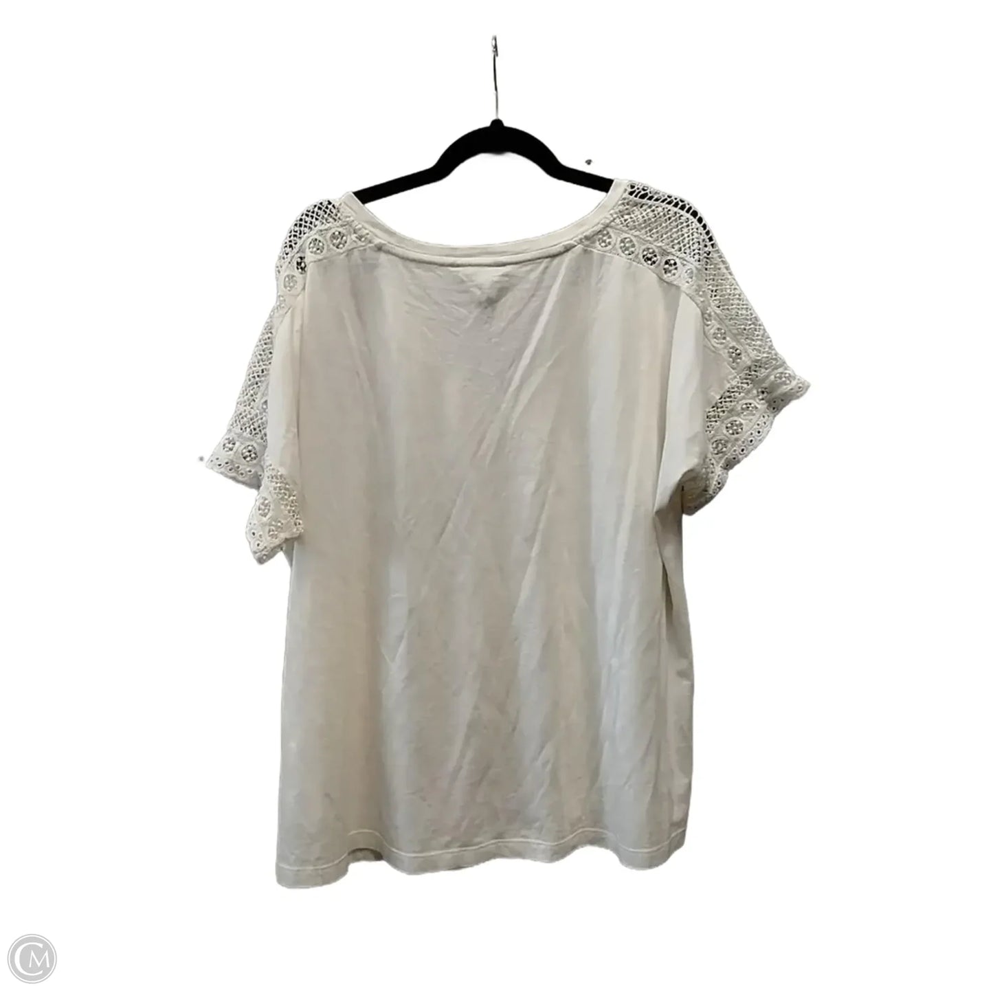 Top Short Sleeve By Lauren By Ralph Lauren In Cream, Size: 2x