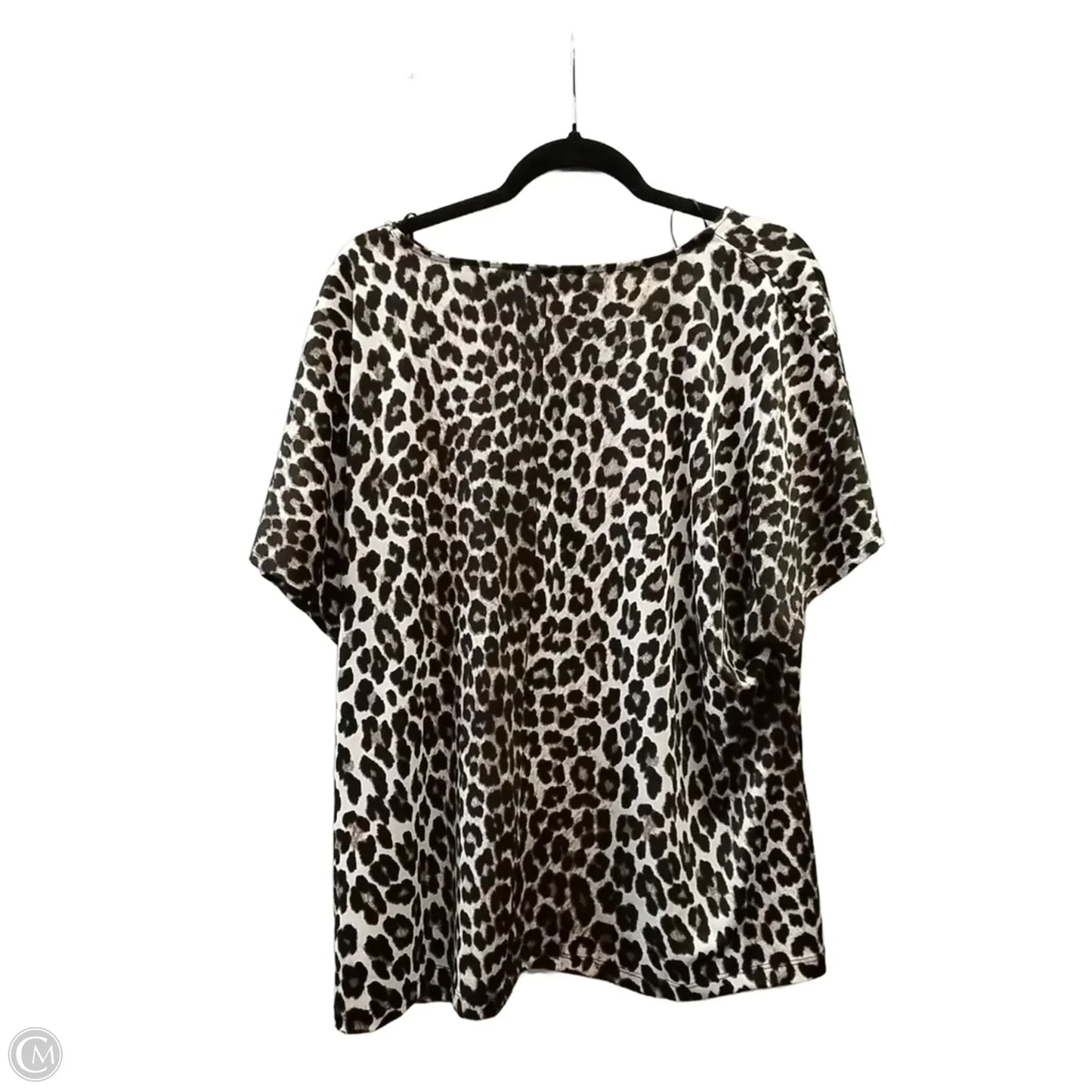 Blouse Short Sleeve By Jules & Leopold In Animal Print, Size: 2x