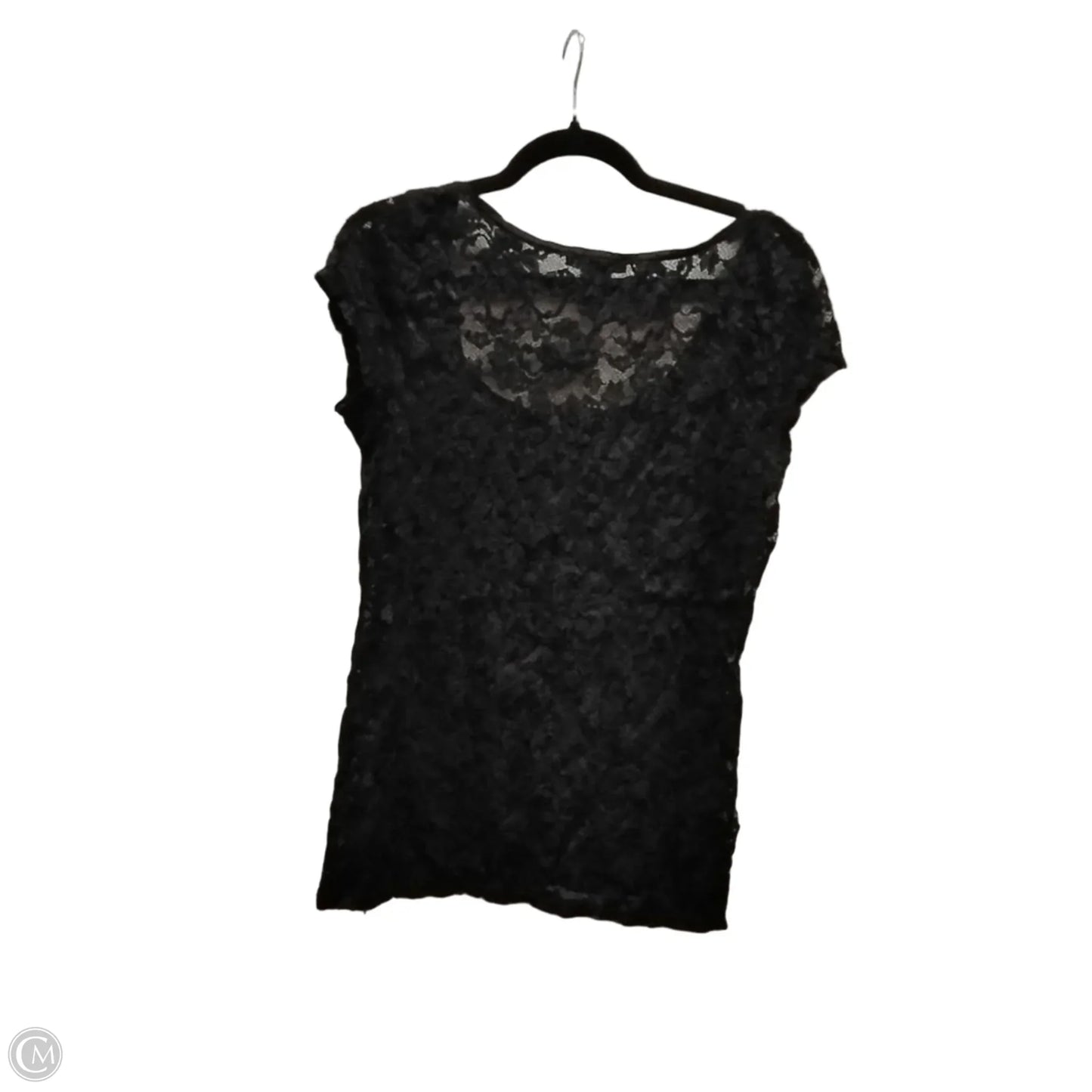Blouse Short Sleeve By White House Black Market In Black, Size: M