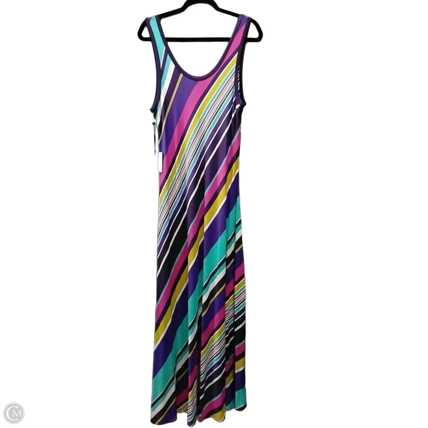 Dress Casual Maxi By Calvin Klein In Rainbow Print, Size: 14