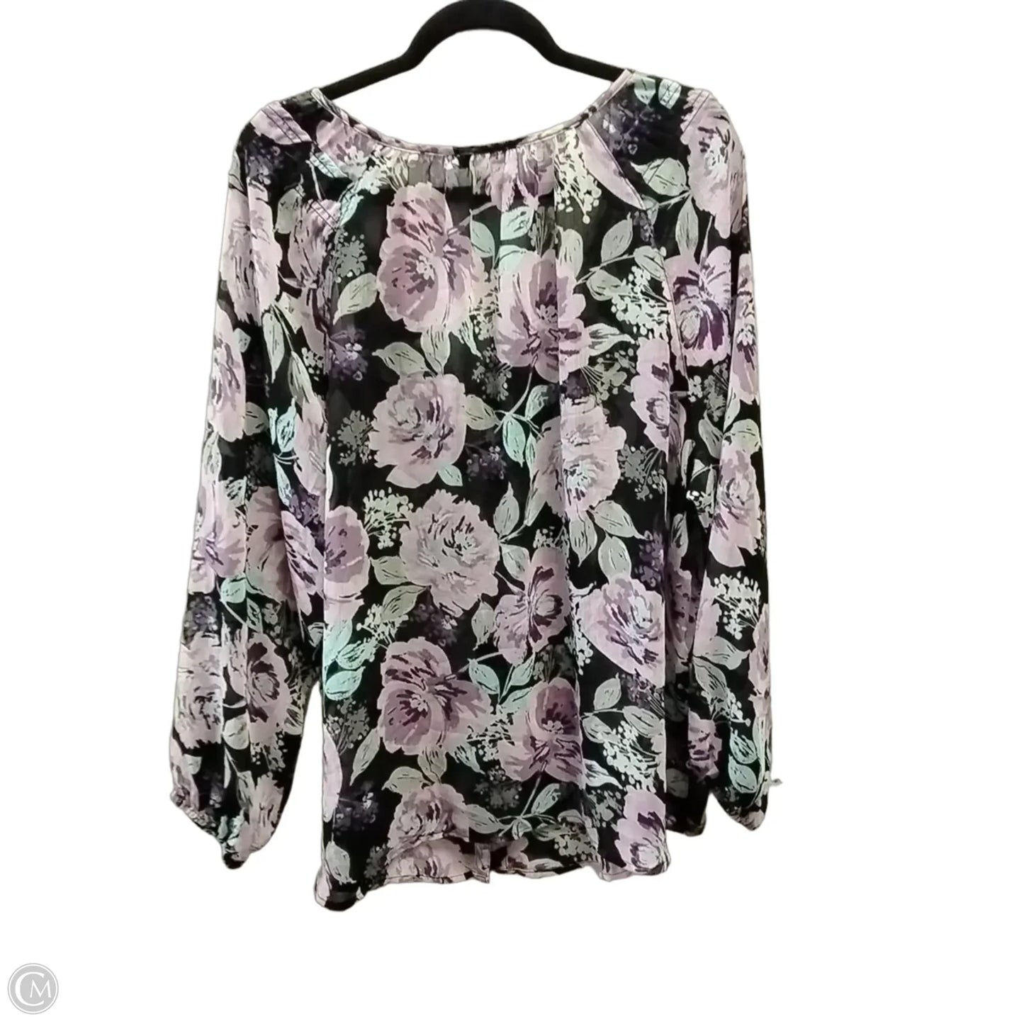 Blouse Long Sleeve By Croft And Barrow In Purple, Size: 2x