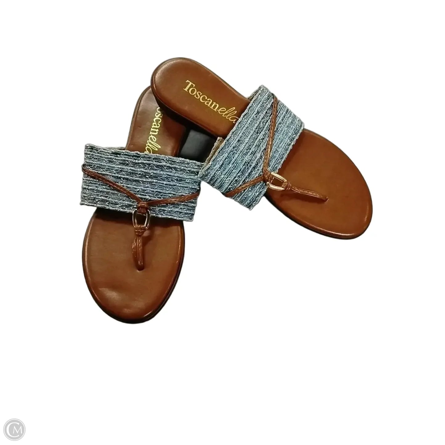 Sandals Flats By Toscanella In Blue & Brown, Size: 7.5