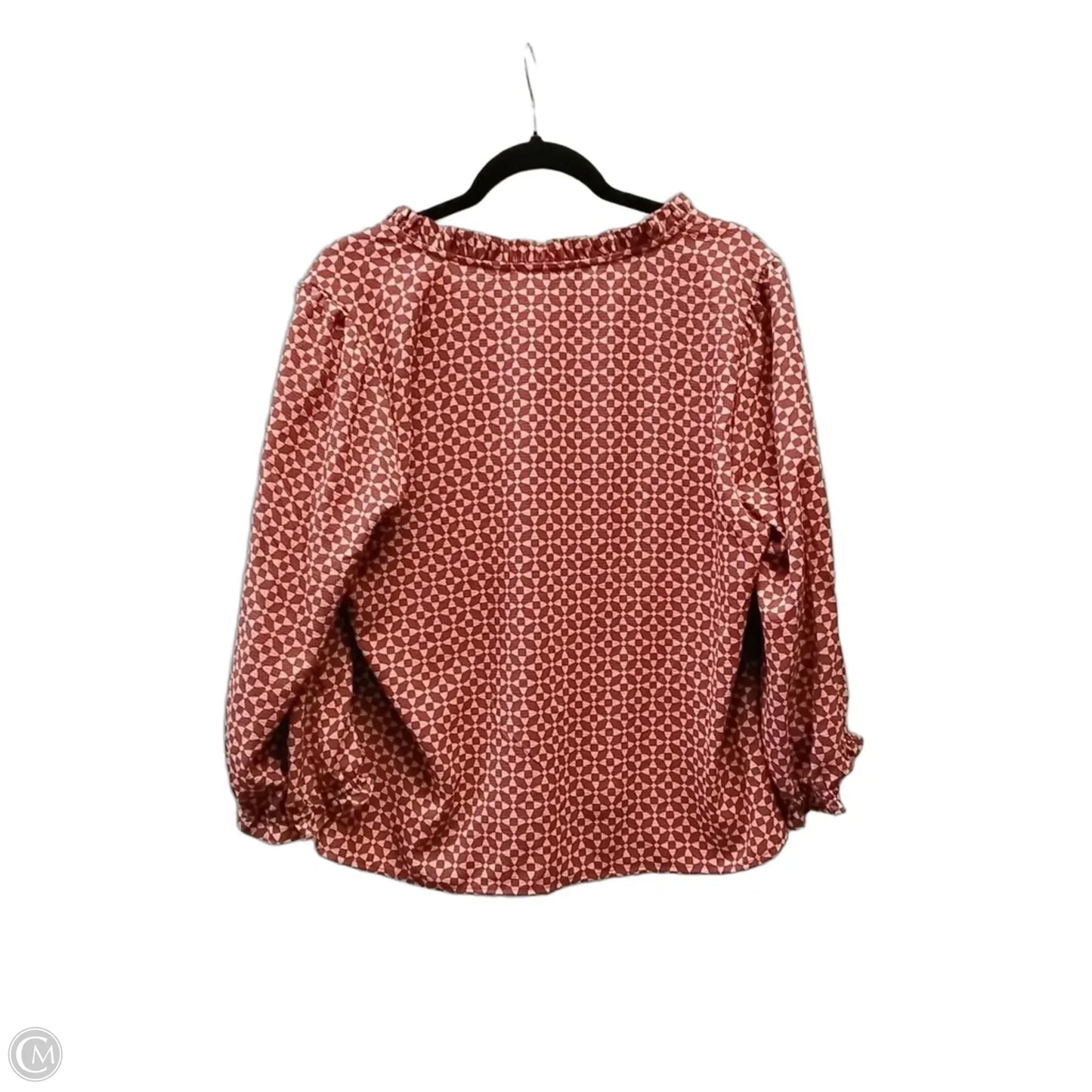 Blouse Long Sleeve By Cece In Geometric Pattern, Size: L