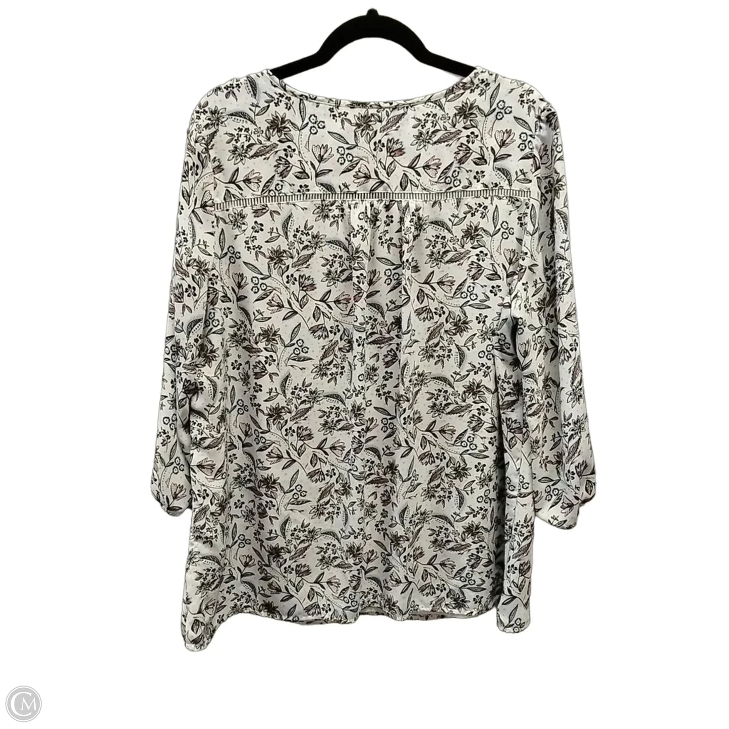 Blouse Long Sleeve By 41 Hawthorn In Floral Print, Size: 1x
