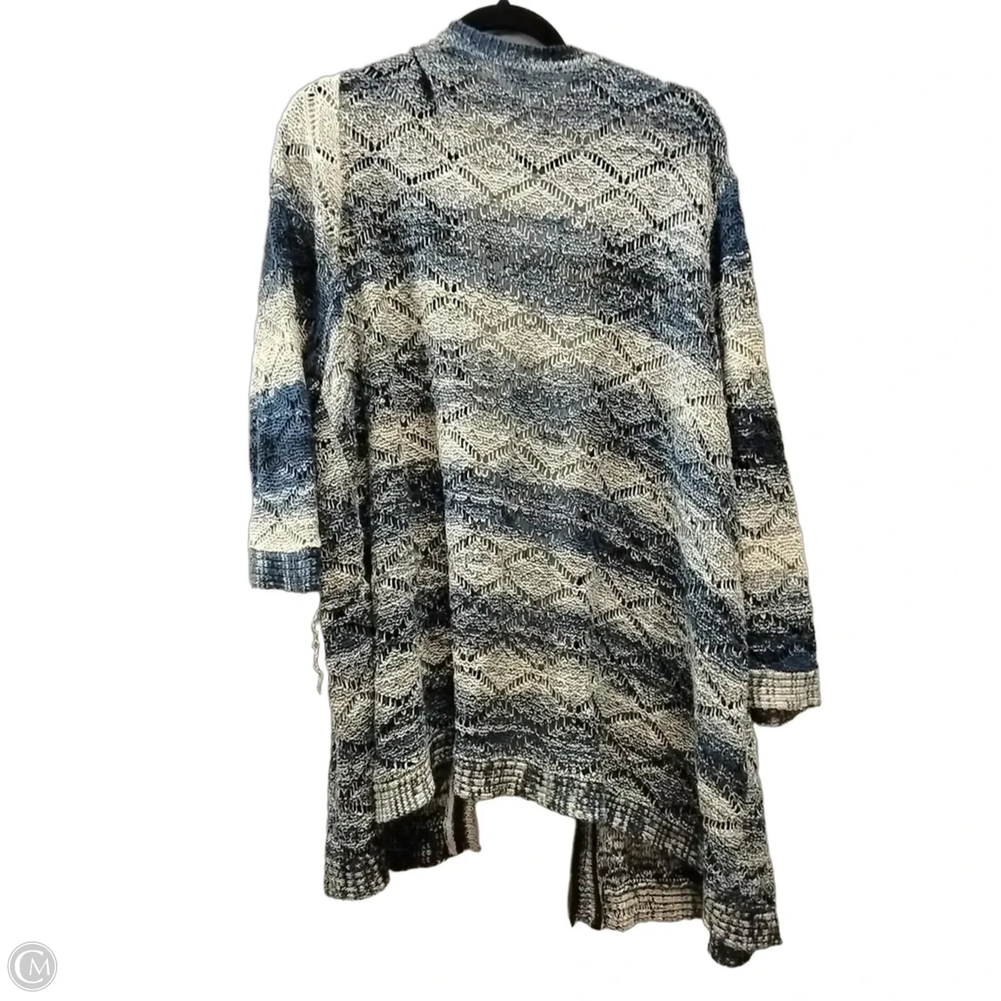 Cardigan By Coldwater Creek In Blue & Cream, Size: 3x