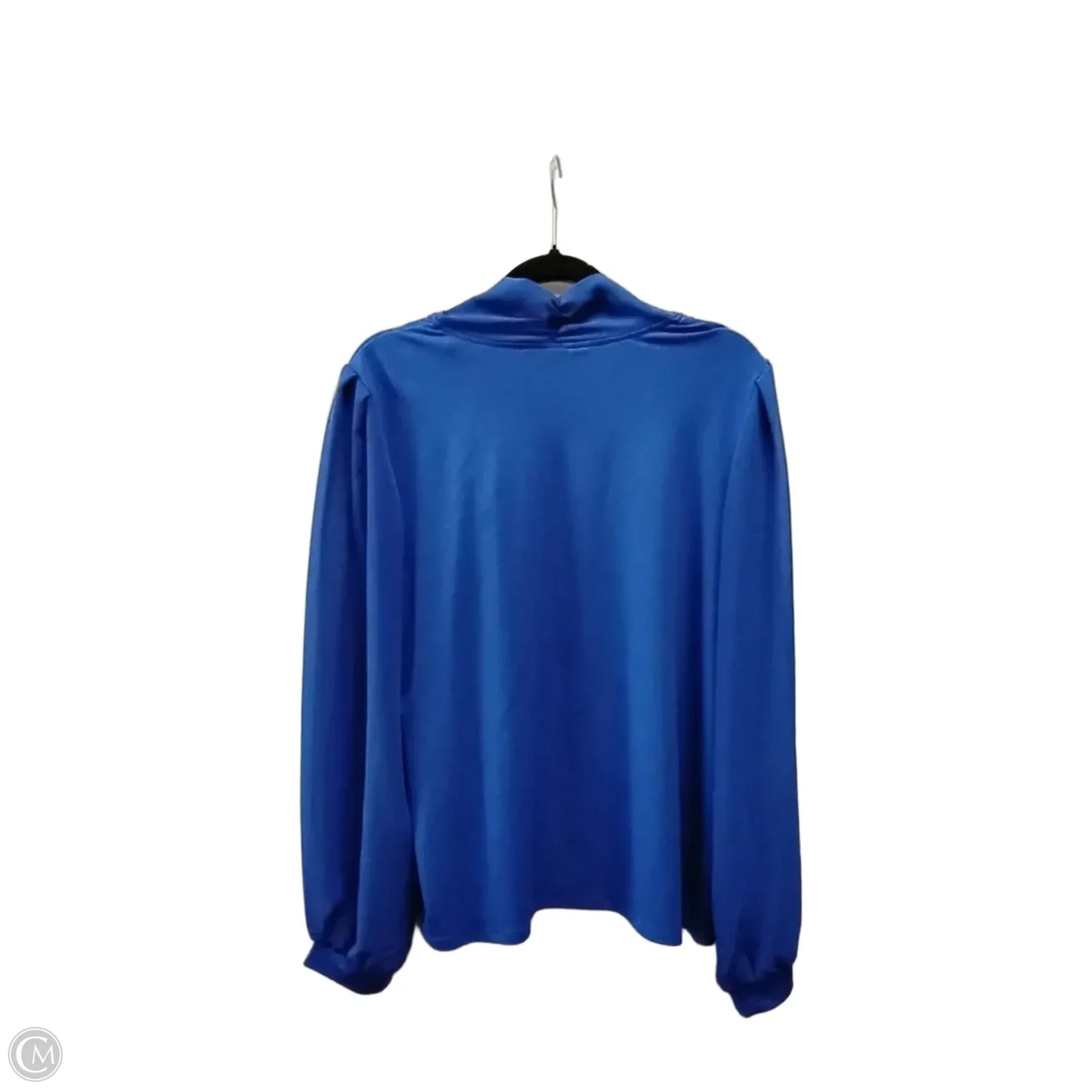 Blouse Long Sleeve By Cable And Gauge In Blue, Size: Xl
