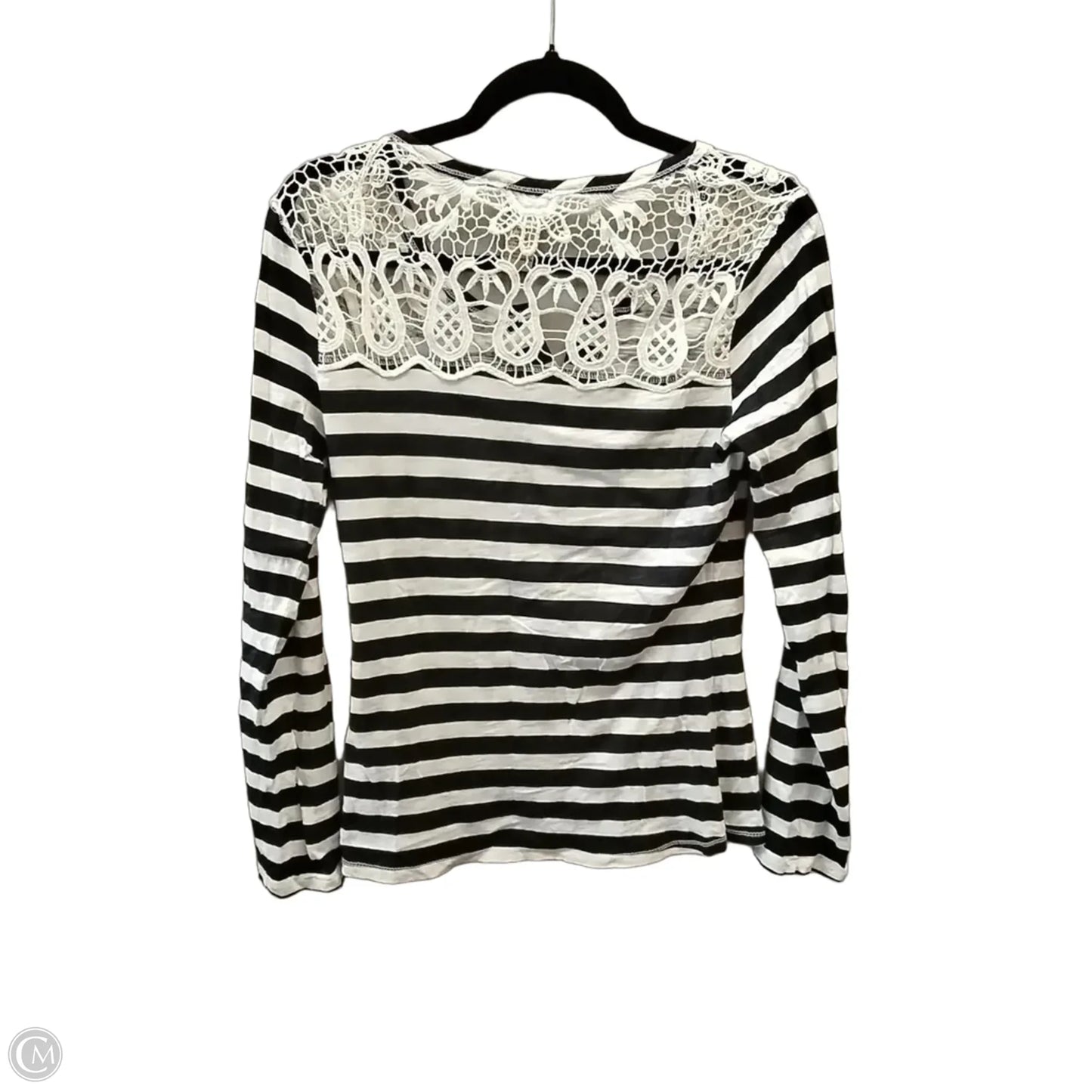 Top Long Sleeve By Eyelash In Striped Pattern, Size: M