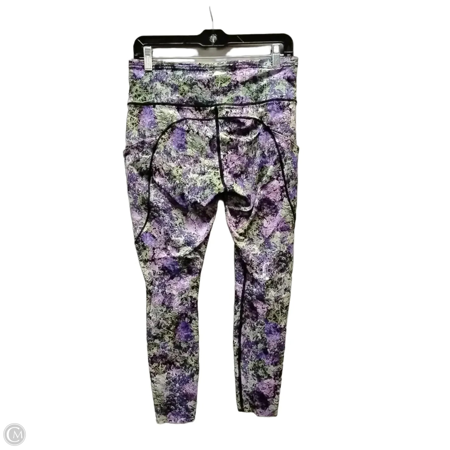 Athletic Leggings By Lululemon In Green & Purple, Size: M
