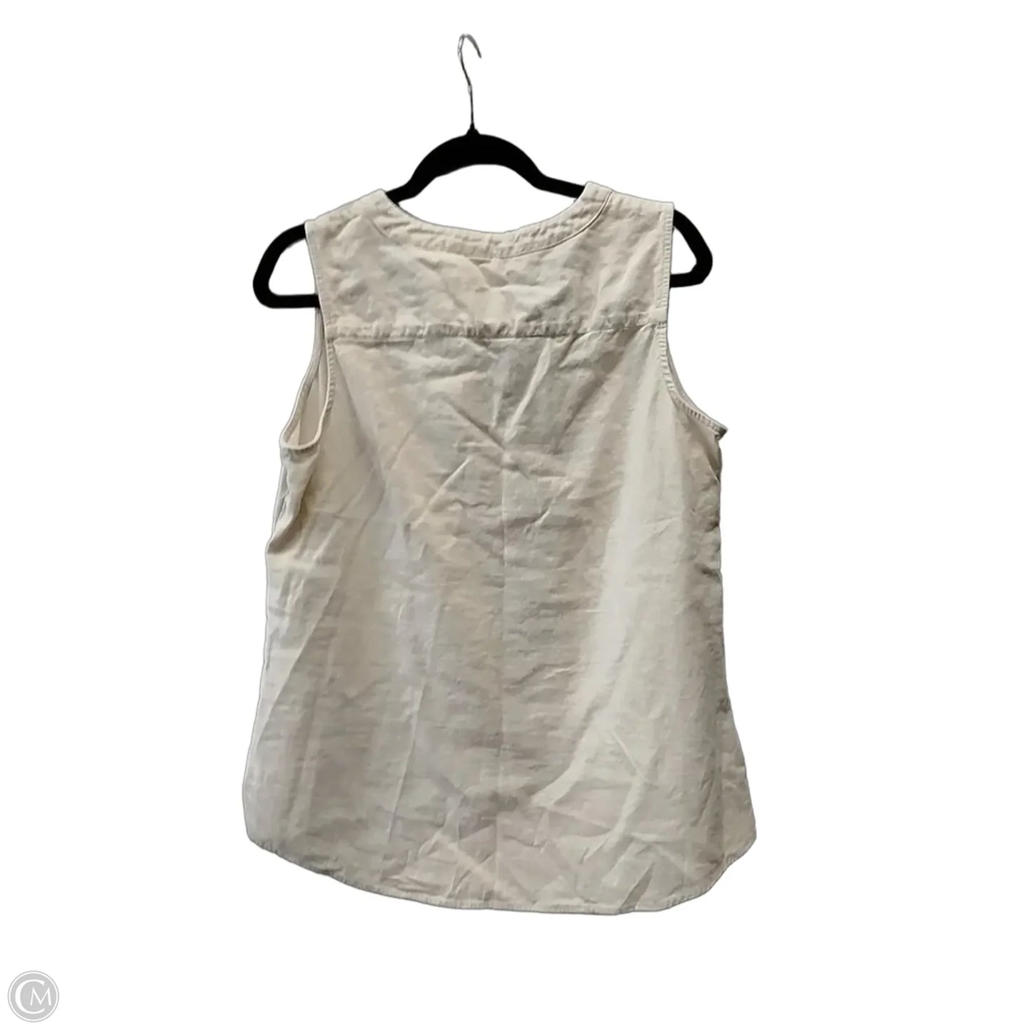 Top Sleeveless By Anne Klein In Beige, Size: L