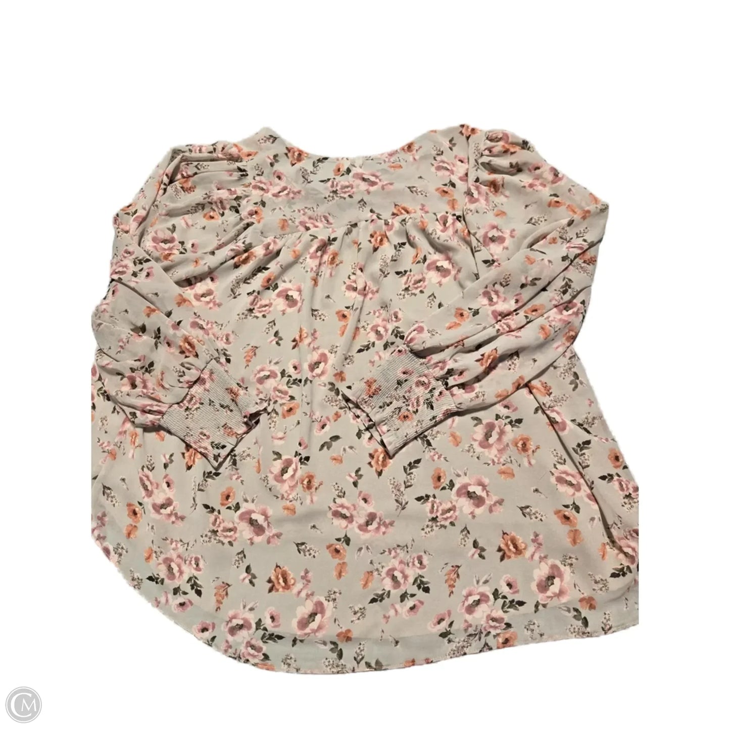 Top Long Sleeve By Cato In Floral Print, Size: Xl