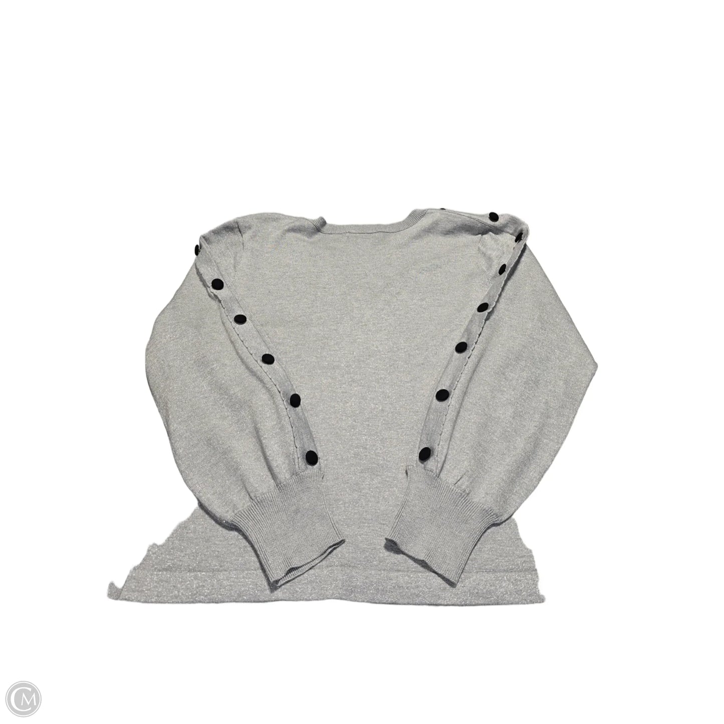 Sweater Designer By Karl Lagerfeld In Silver, Size: Xl