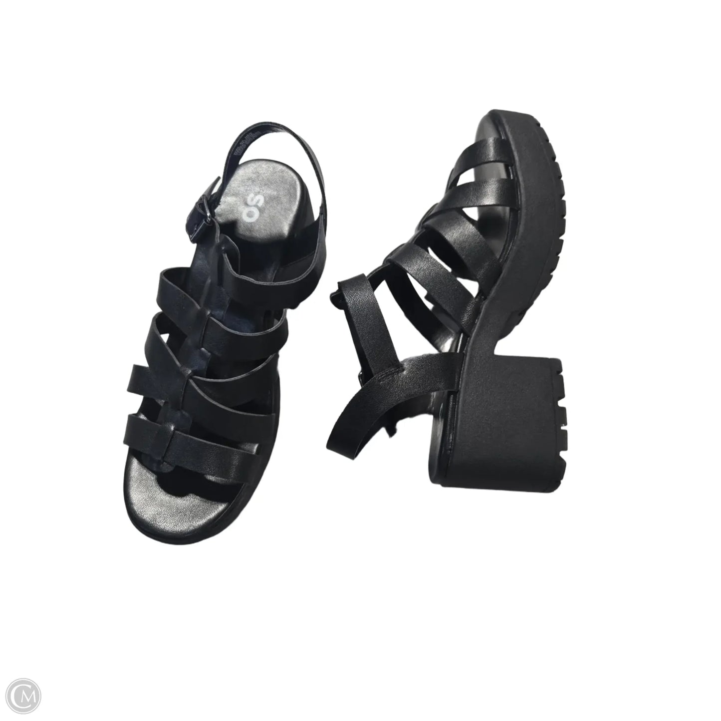 Sandals Heels Block By So In Black, Size: 9.5