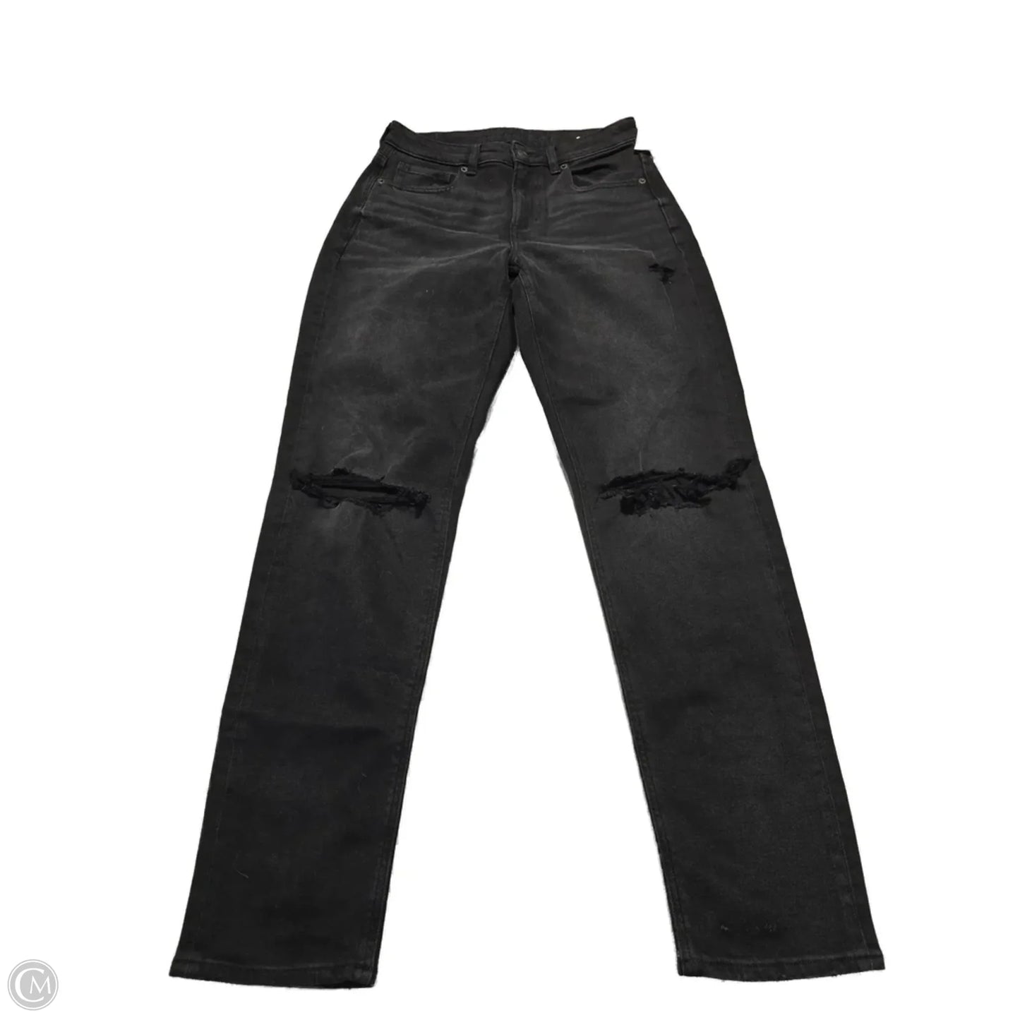 Jeans Straight By American Eagle In Black Denim, Size: 4l