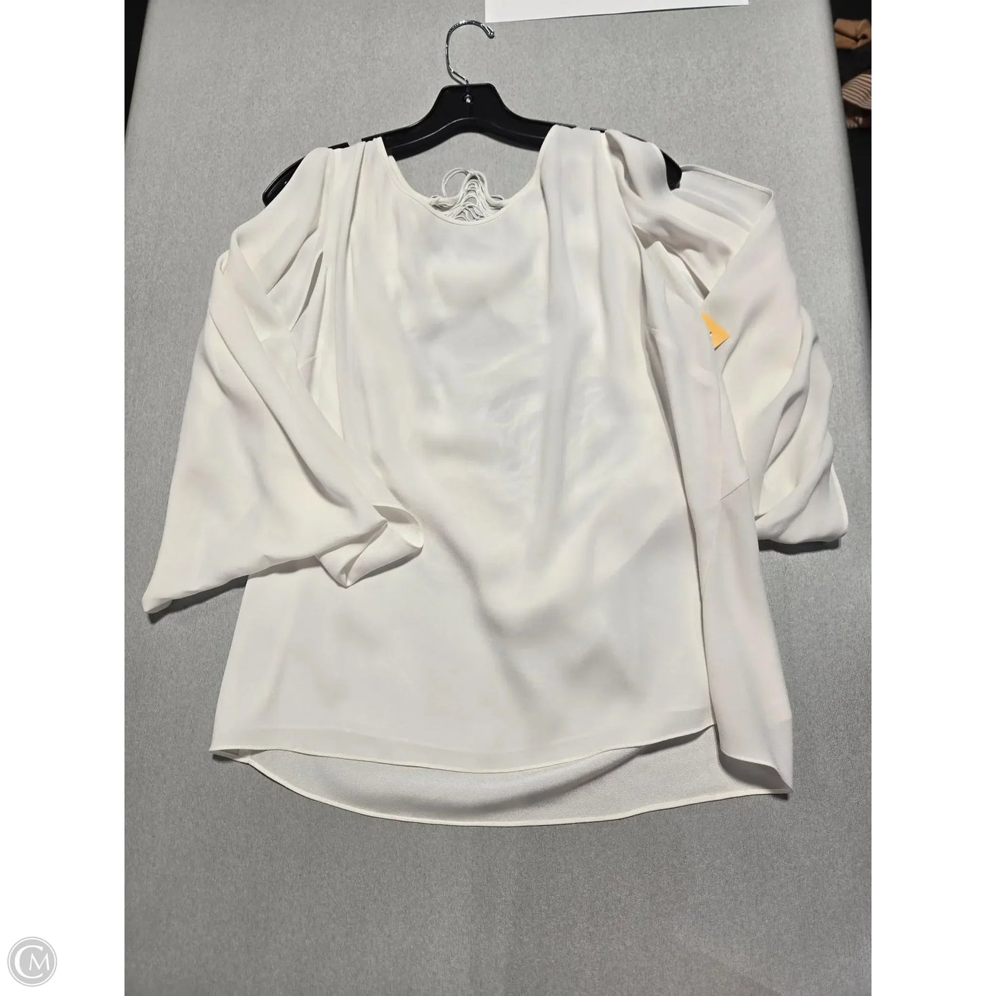 Blouse 3/4 Sleeve By Bcbgmaxazria In White, Size: L