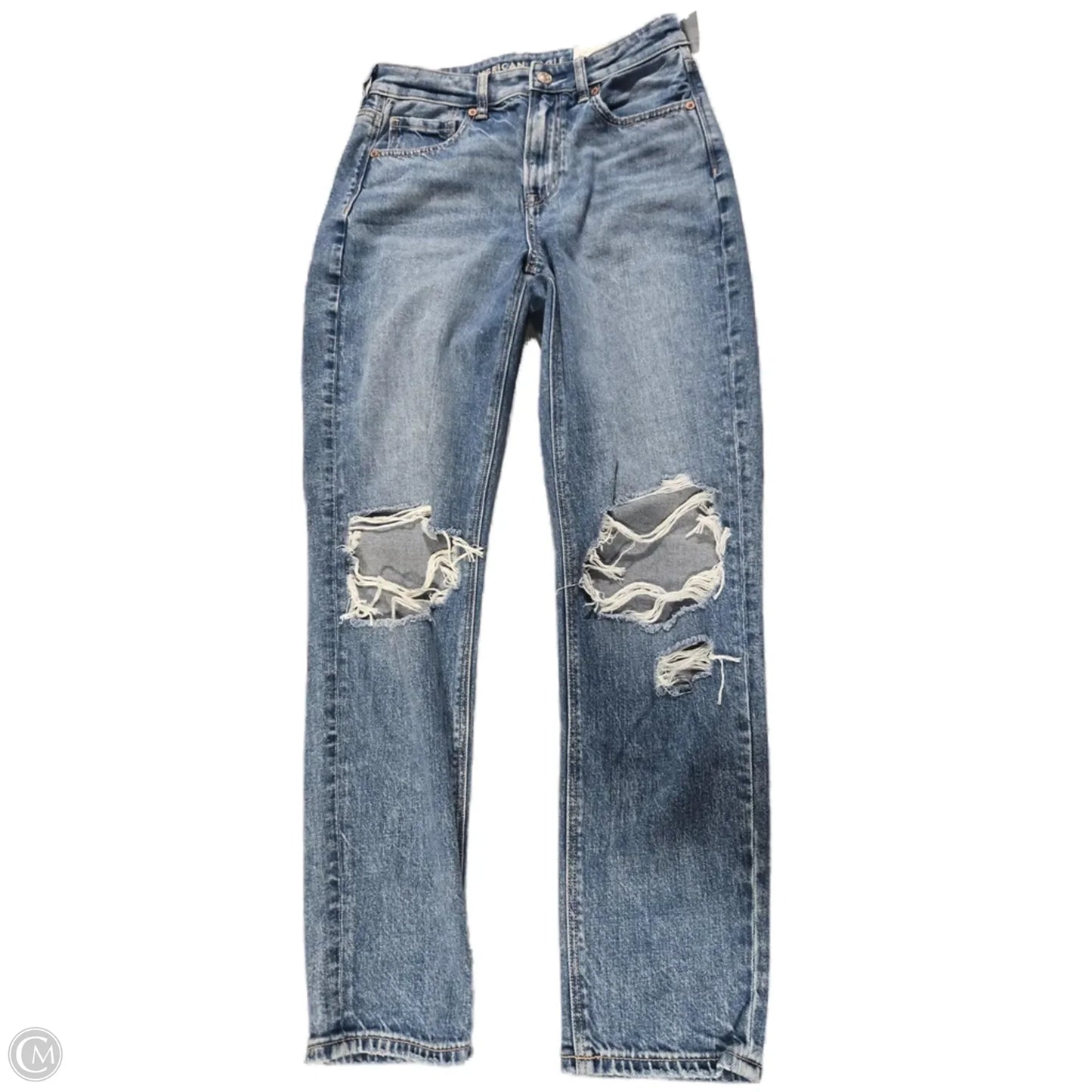 Jeans Straight By American Eagle In Blue Denim, Size: 4l