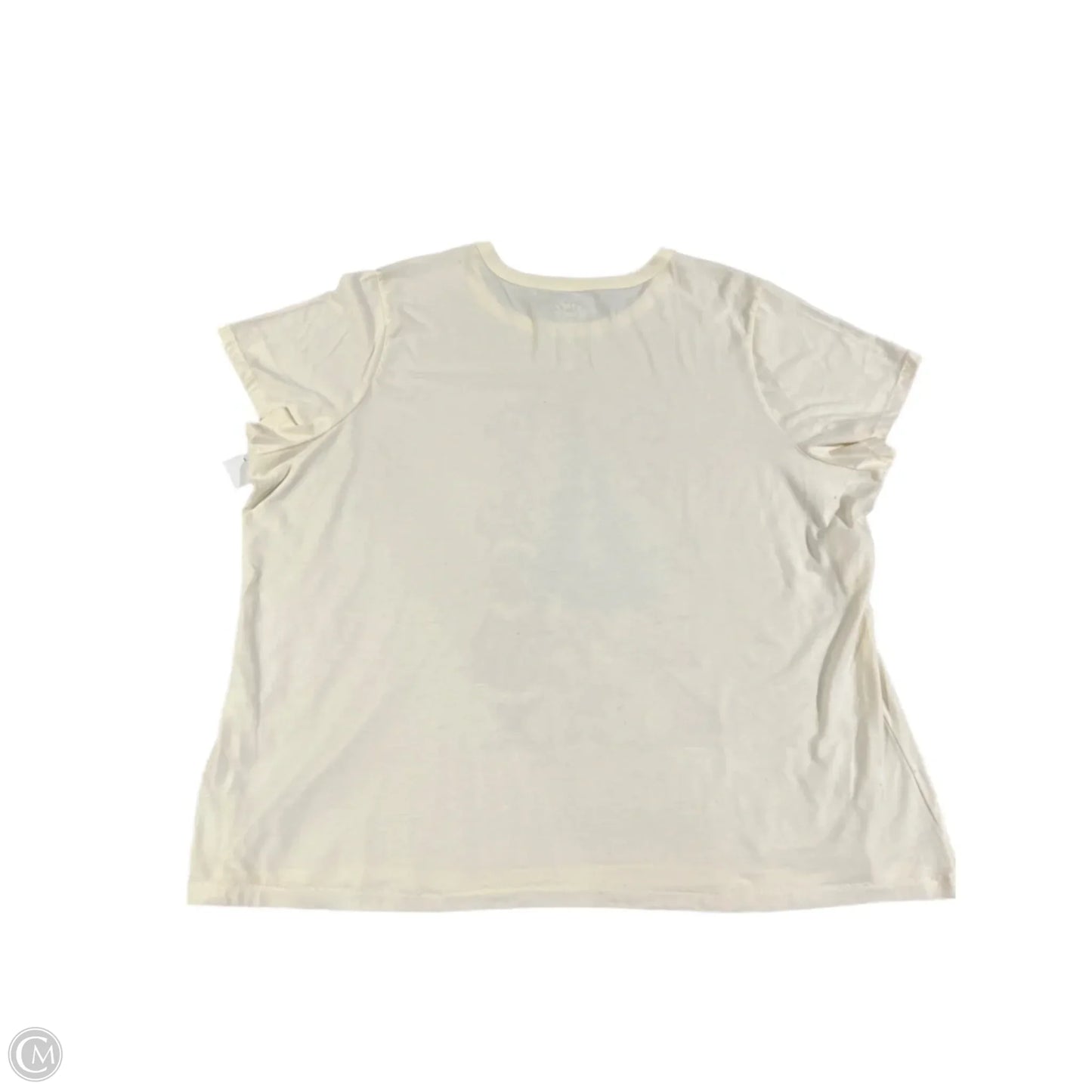 Top Short Sleeve Basic By Cme In Cream, Size: 3x
