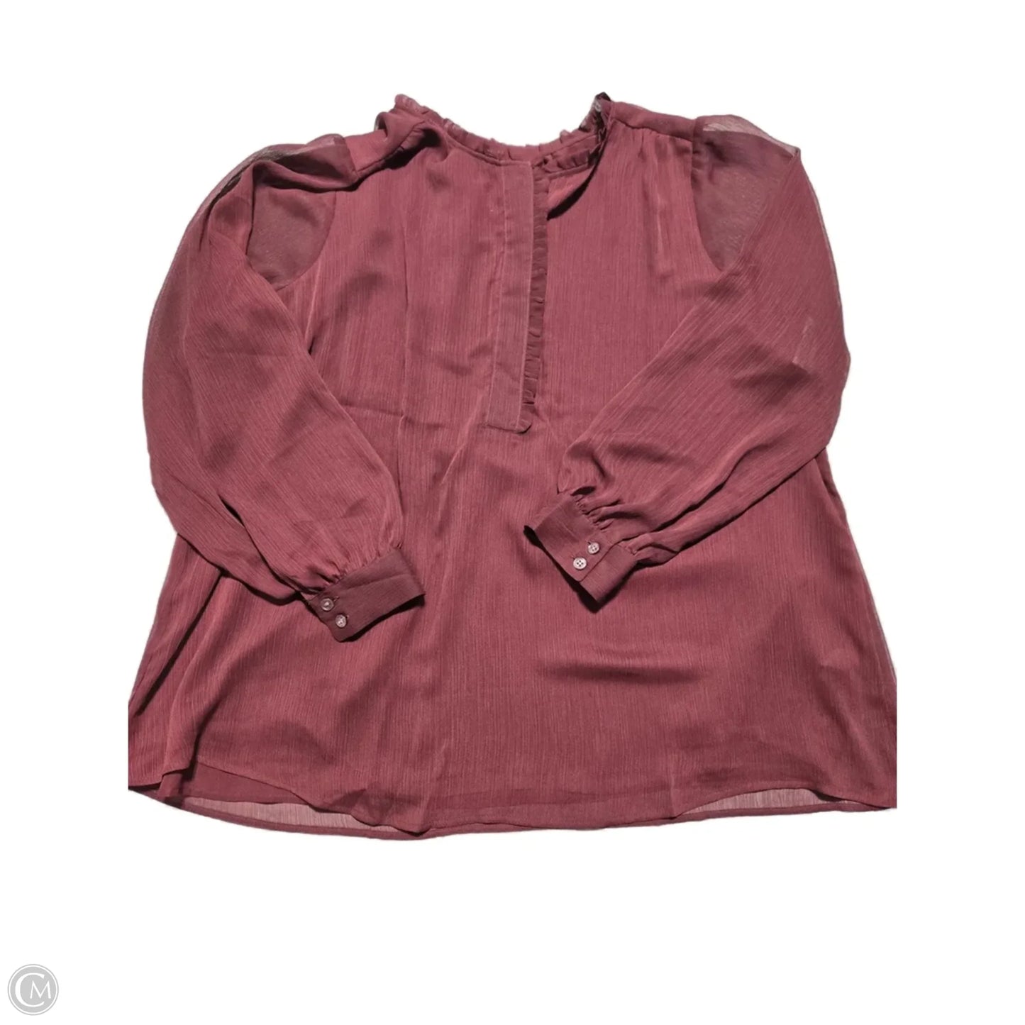 Top Long Sleeve By Lane Bryant In Maroon, Size: Xl
