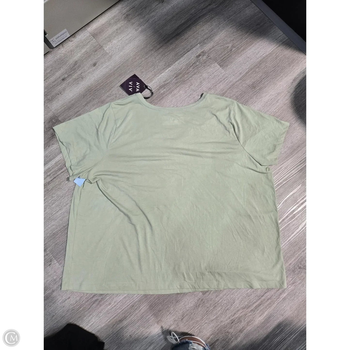 Top Short Sleeve Basic By Ava & Viv In Green, Size: 3x