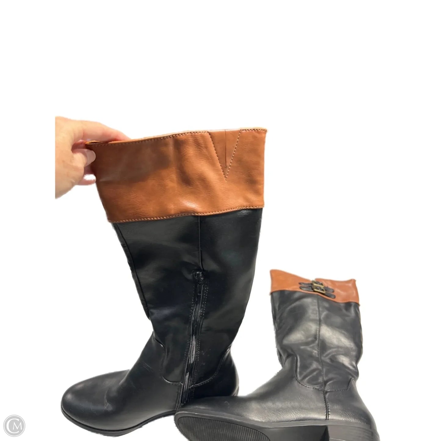 Boots Mid-calf Flats By Cme In Black, Size: 9