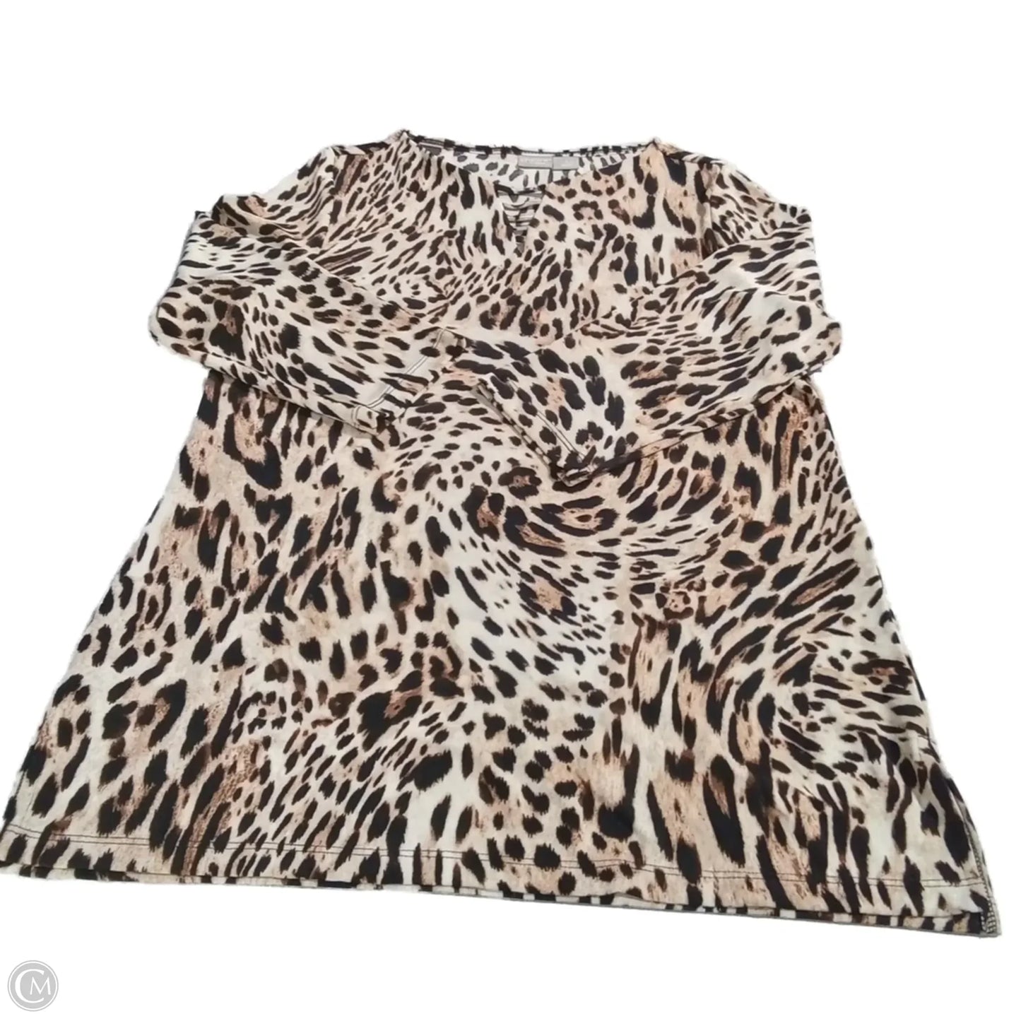 Blouse 3/4 Sleeve By Chicos In Animal Print, Size: M