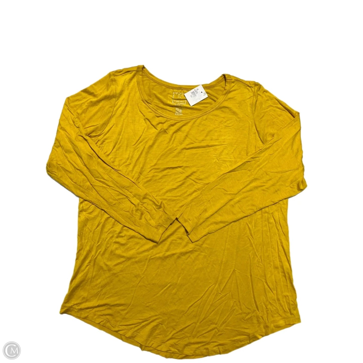 Top Long Sleeve Basic By Ashley Stewart In Yellow, Size: 18