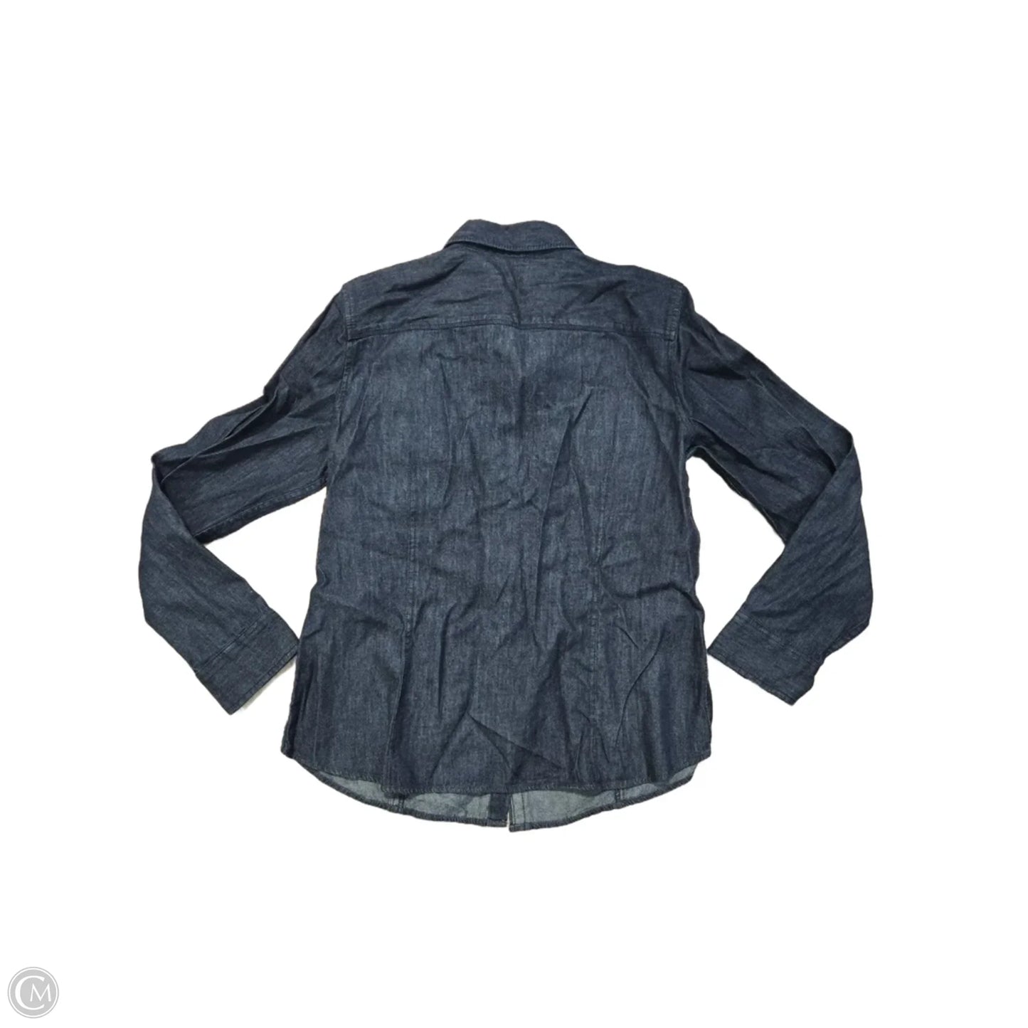 Blouse Long Sleeve By Talbots In Blue Denim