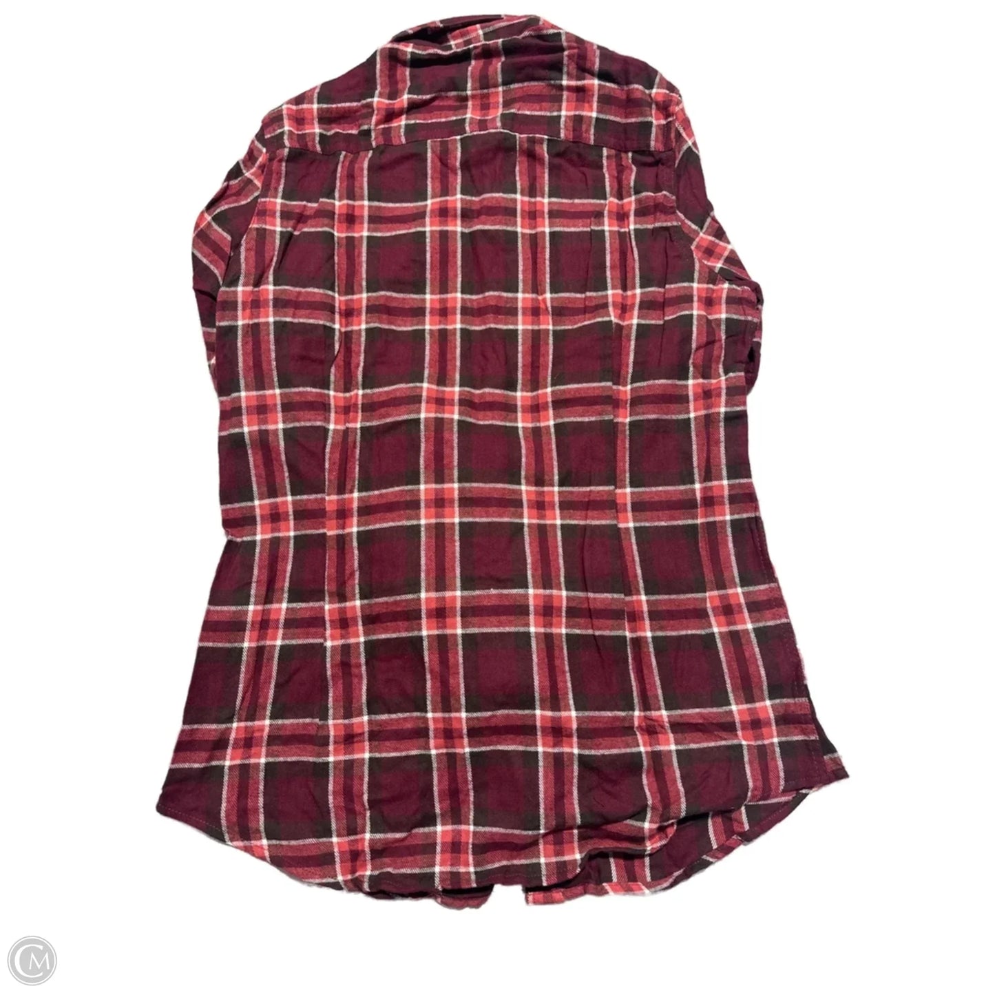 Top Long Sleeve By Cme In Plaid Pattern, Size: L