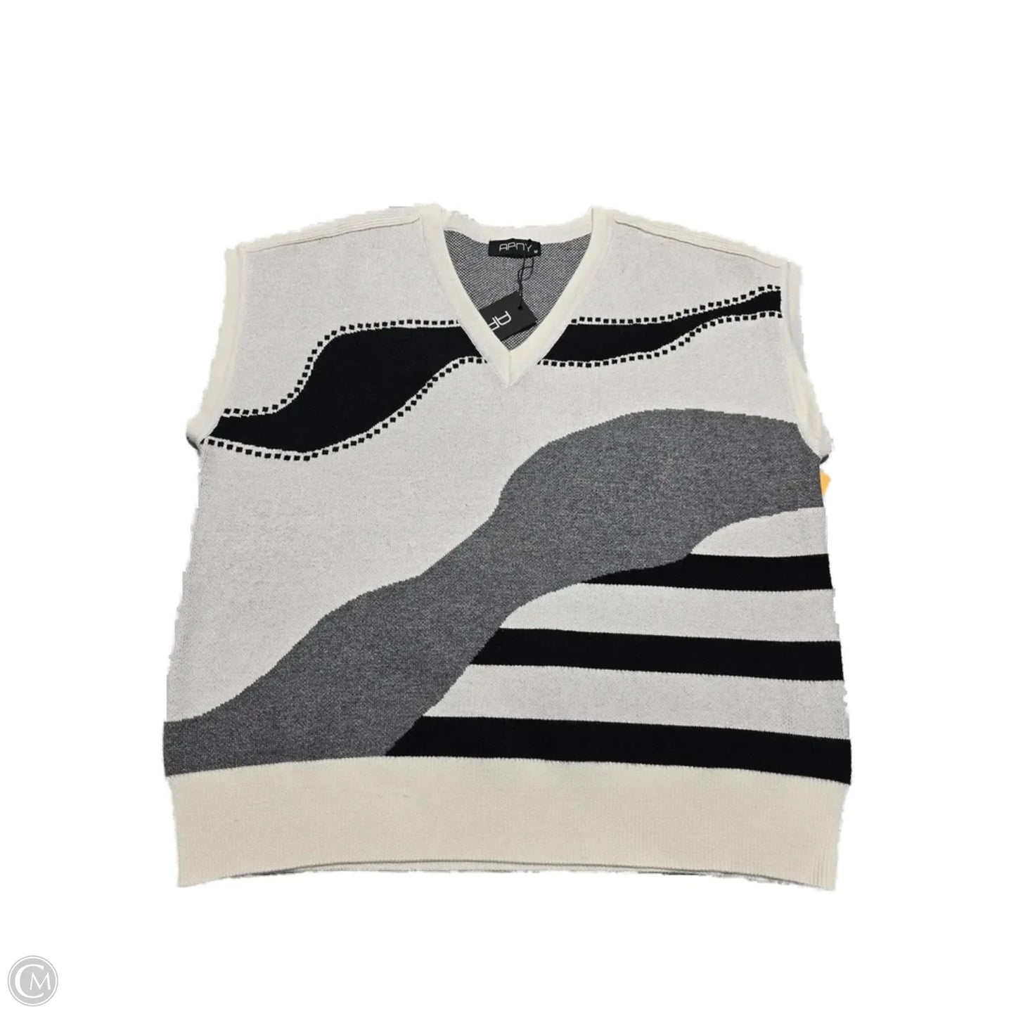 Vest Sweater By Ap Sport In Black & White, Size: M