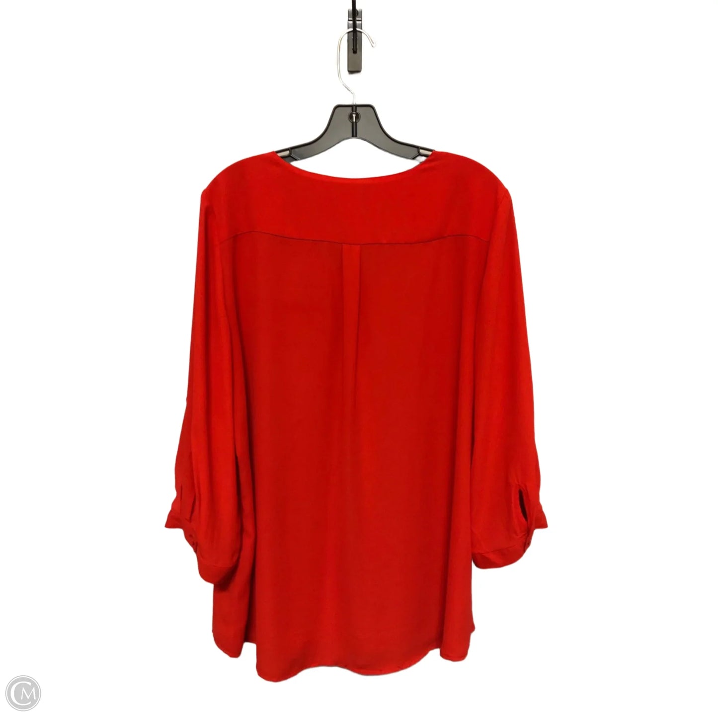 Top 3/4 Sleeve By Roz And Ali In Red, Size: L