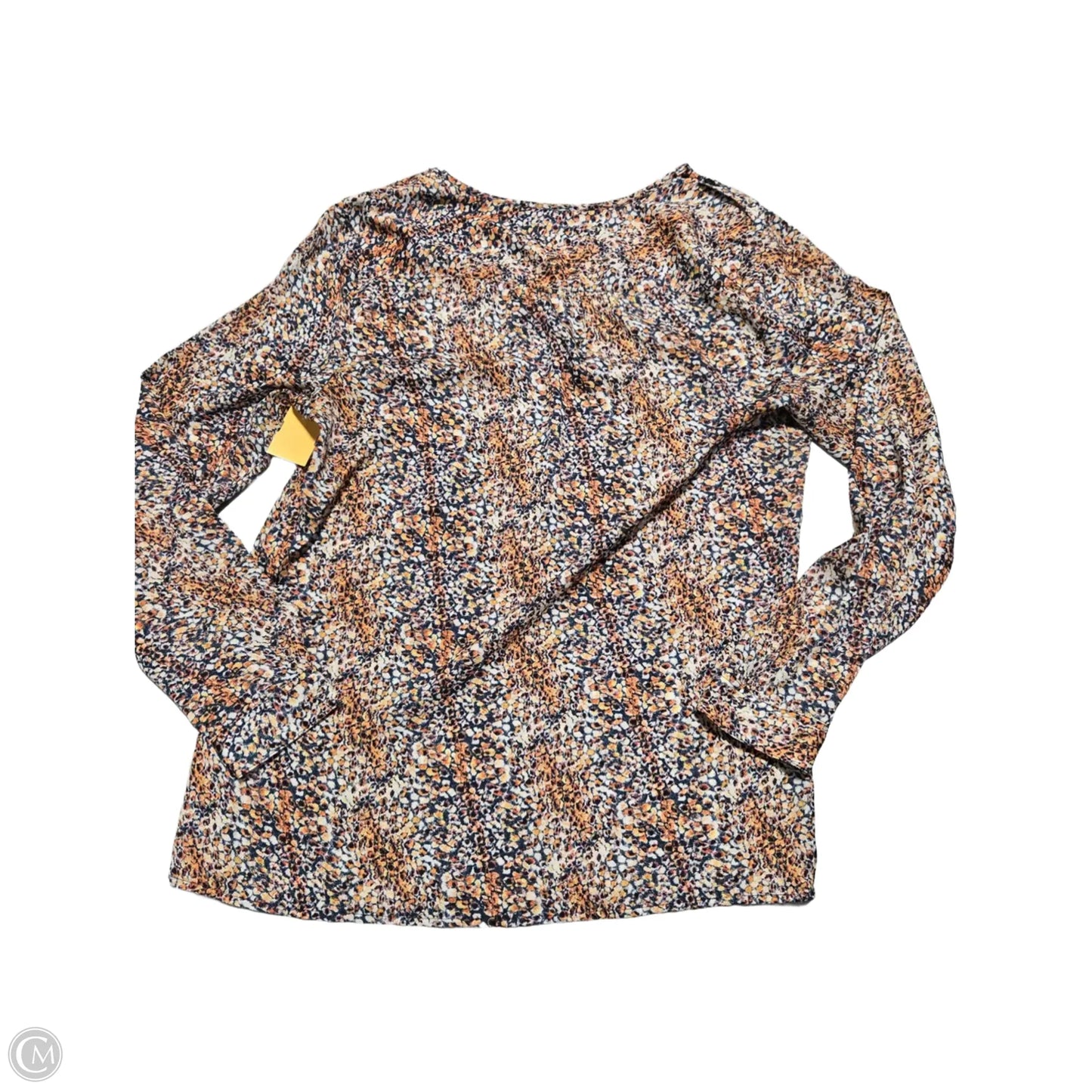 Blouse Long Sleeve By Liz Claiborne In Blue & Orange, Size: M