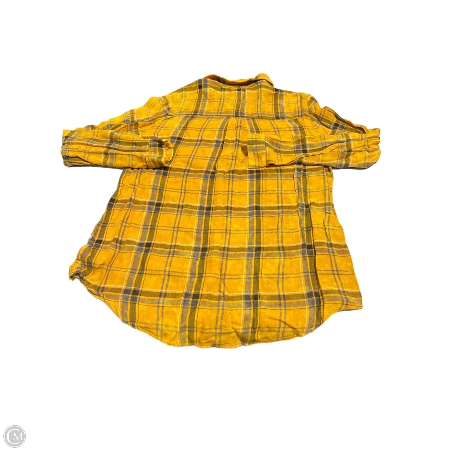 Top Long Sleeve By Mystree In Plaid Pattern, Size: S