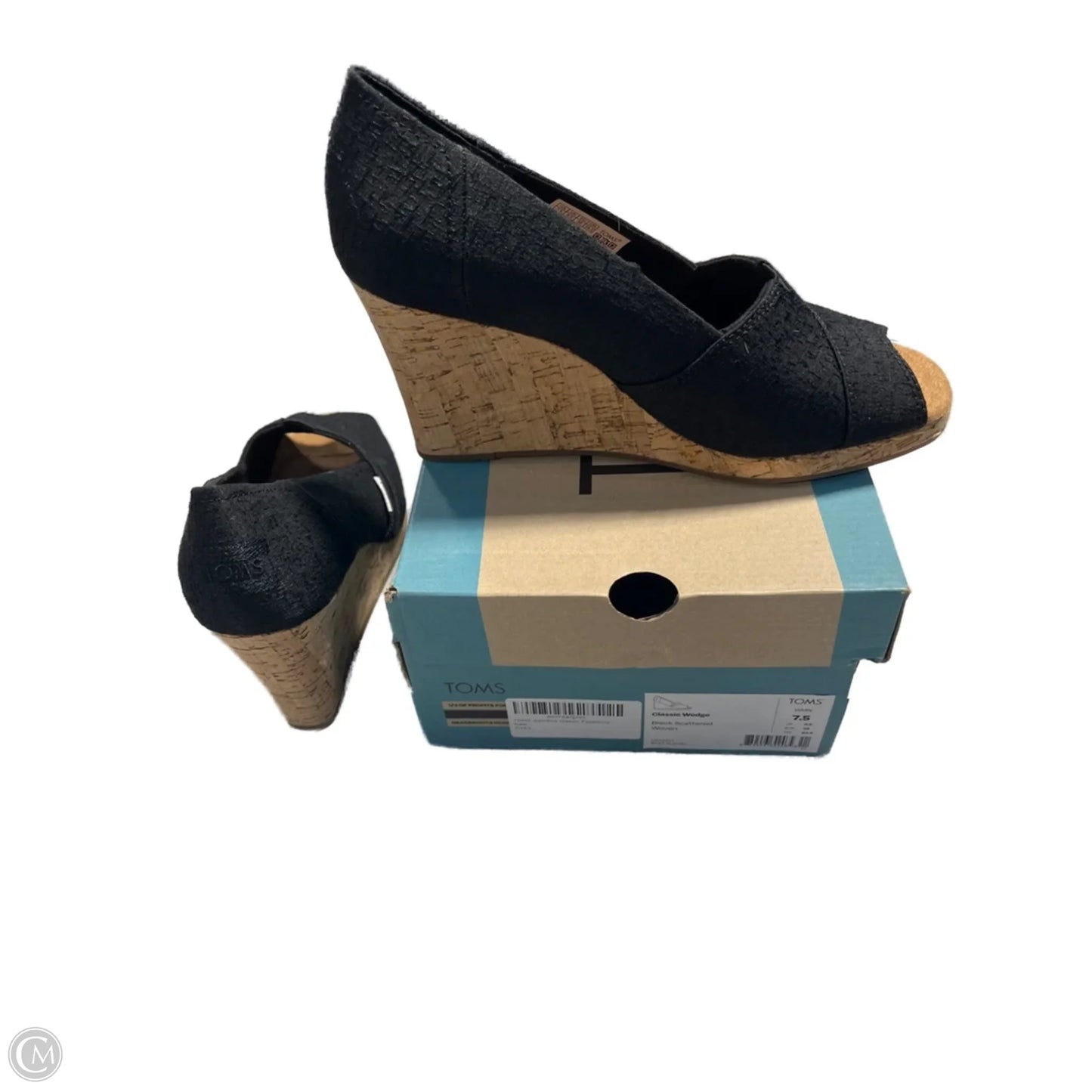 Shoes Heels Wedge By Toms In Black, Size: 7.5