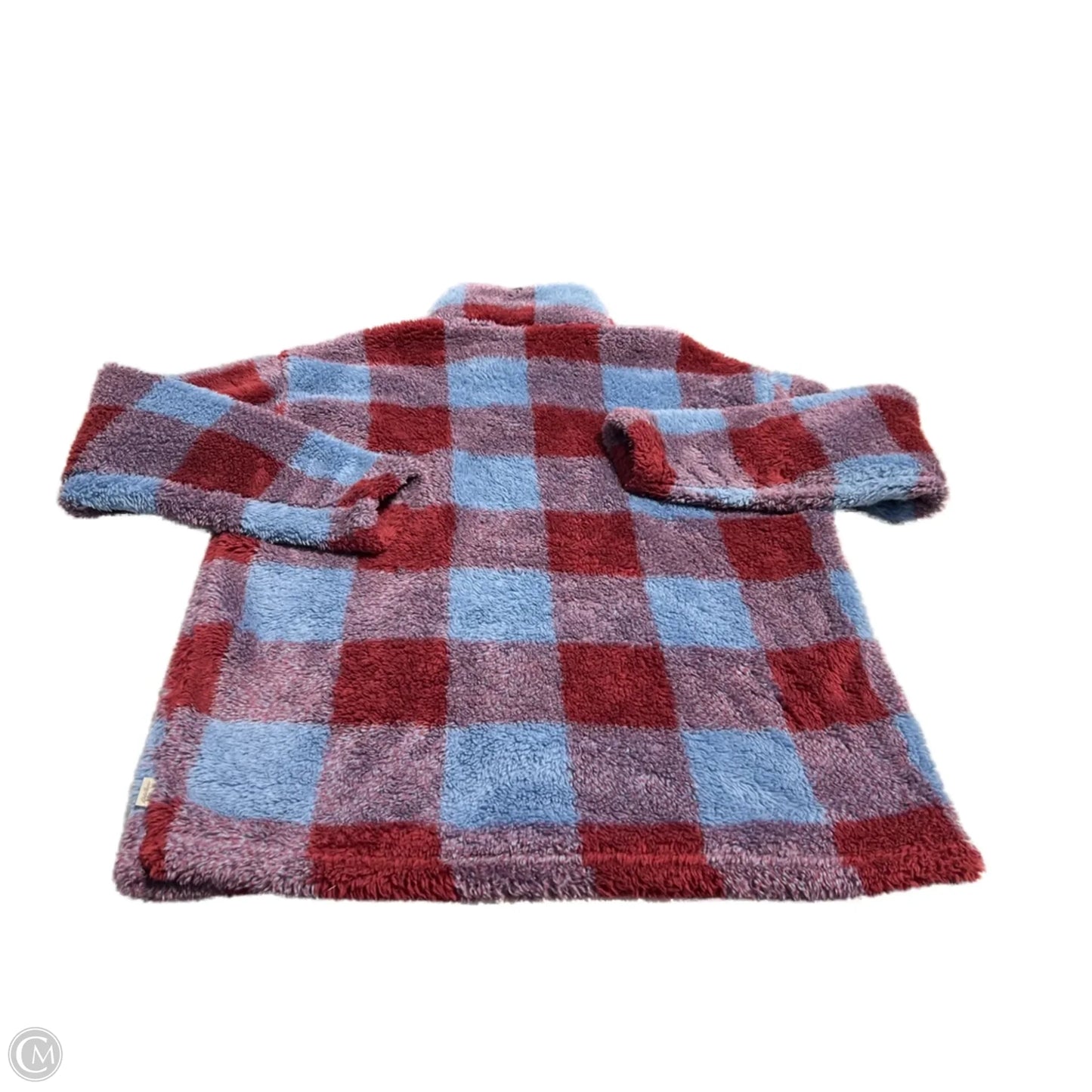 Jacket Fleece By Eddie Bauer In Blue & Red, Size: L