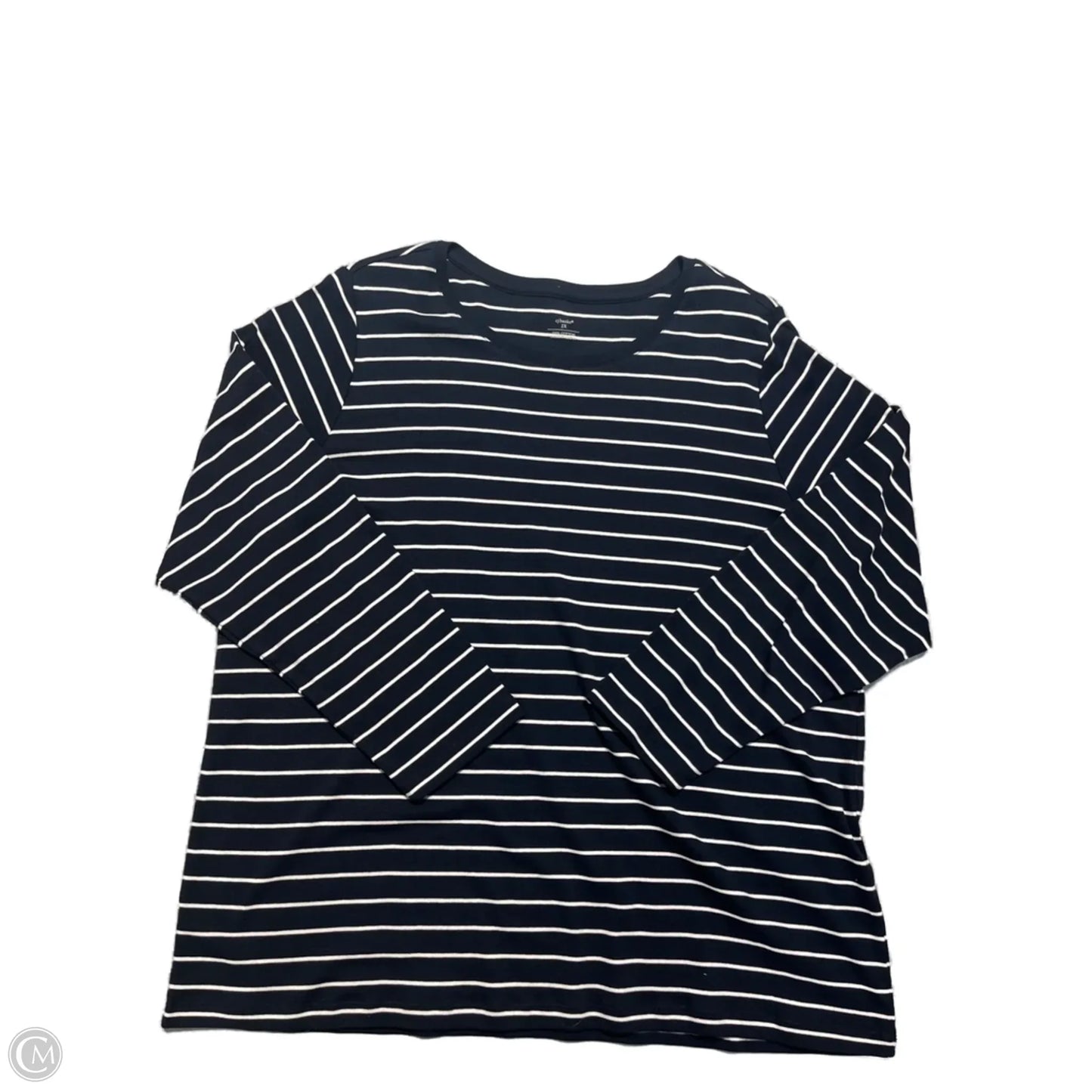 Top Long Sleeve By Cj Banks In Striped Pattern, Size: 2x