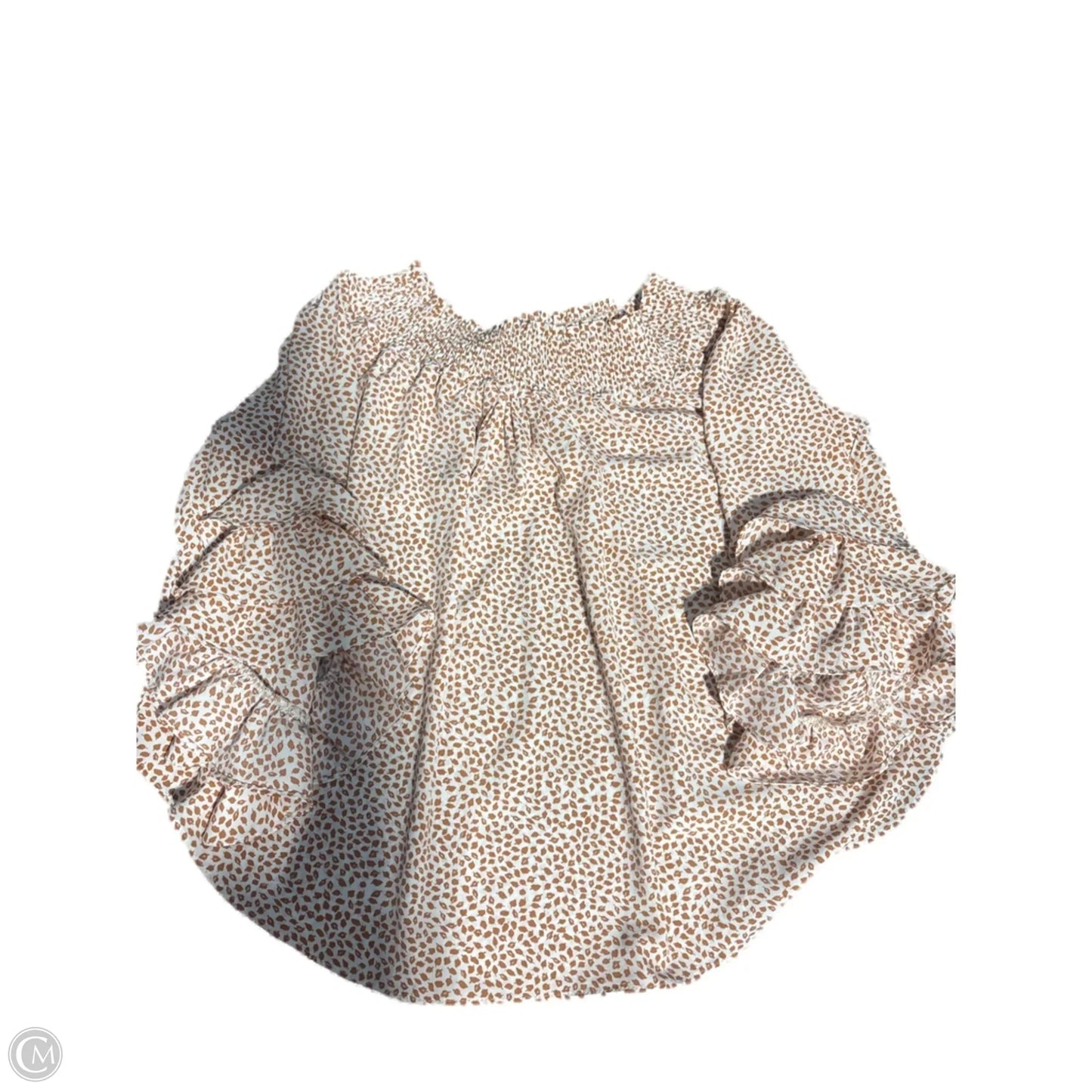Blouse Long Sleeve By Kori America In Cream & Orange, Size: S