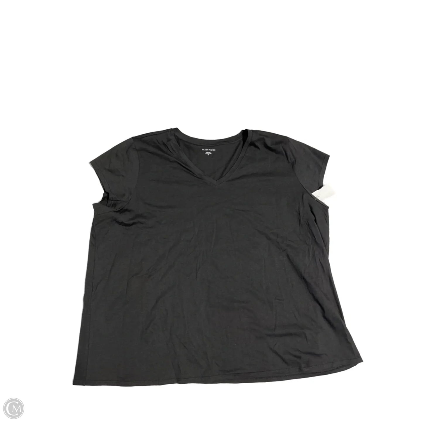 Top Short Sleeve Basic Eileen Fisher In Black, Size: 3x