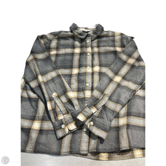 Top Long Sleeve By Old Navy In Plaid Pattern, Size: L
