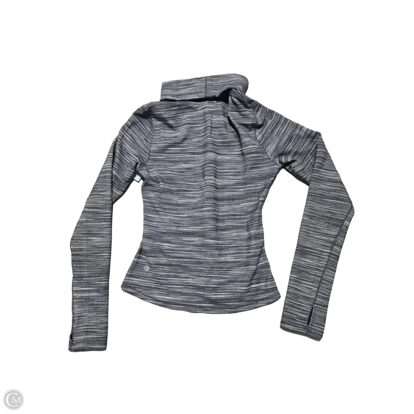 Athletic Top Long Sleeve Collar By Lululemon In Grey, Size: M