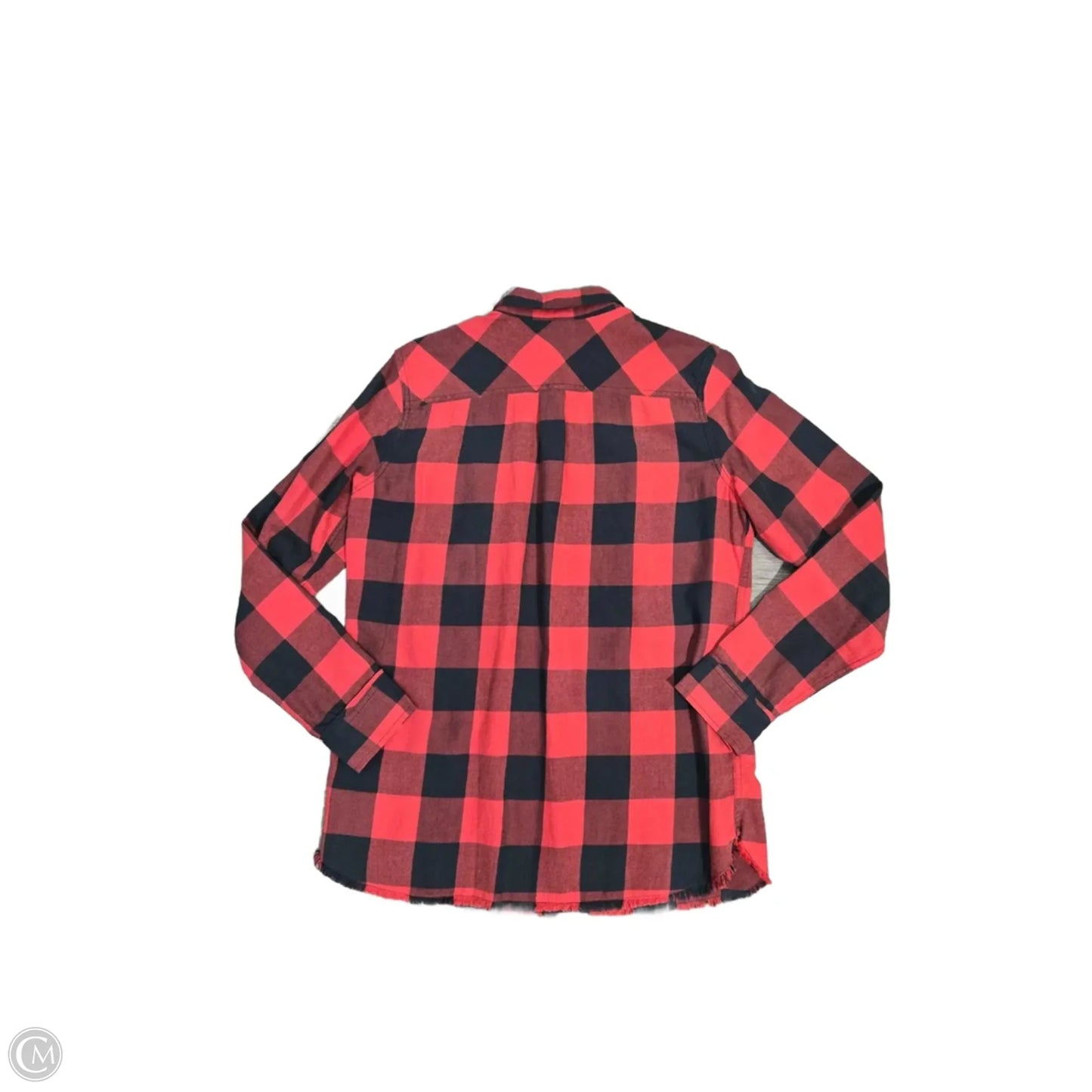 Top Long Sleeve By Eddie Bauer In Plaid Pattern, Size: M