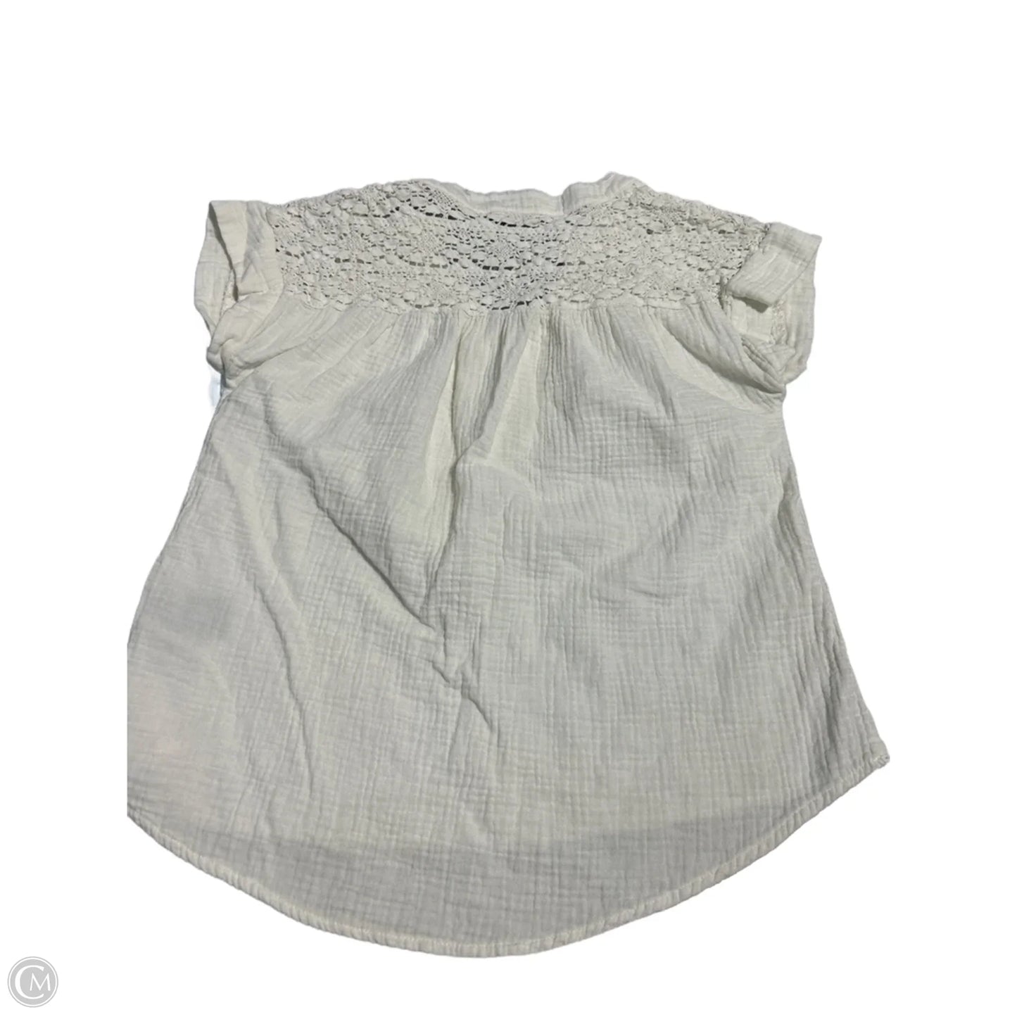 Top Short Sleeve Designer By Frye In White, Size: S