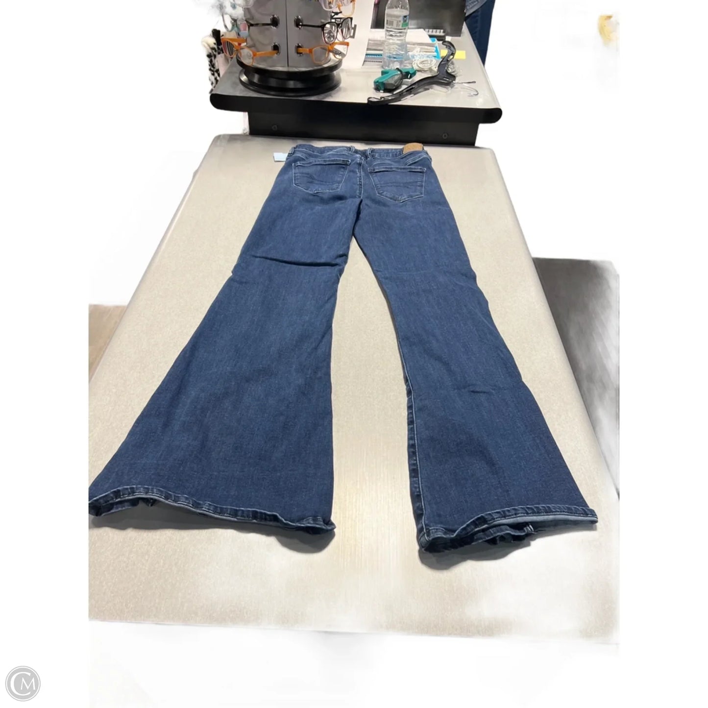 Jeans Flared By American Eagle In Blue Denim, Size: 8