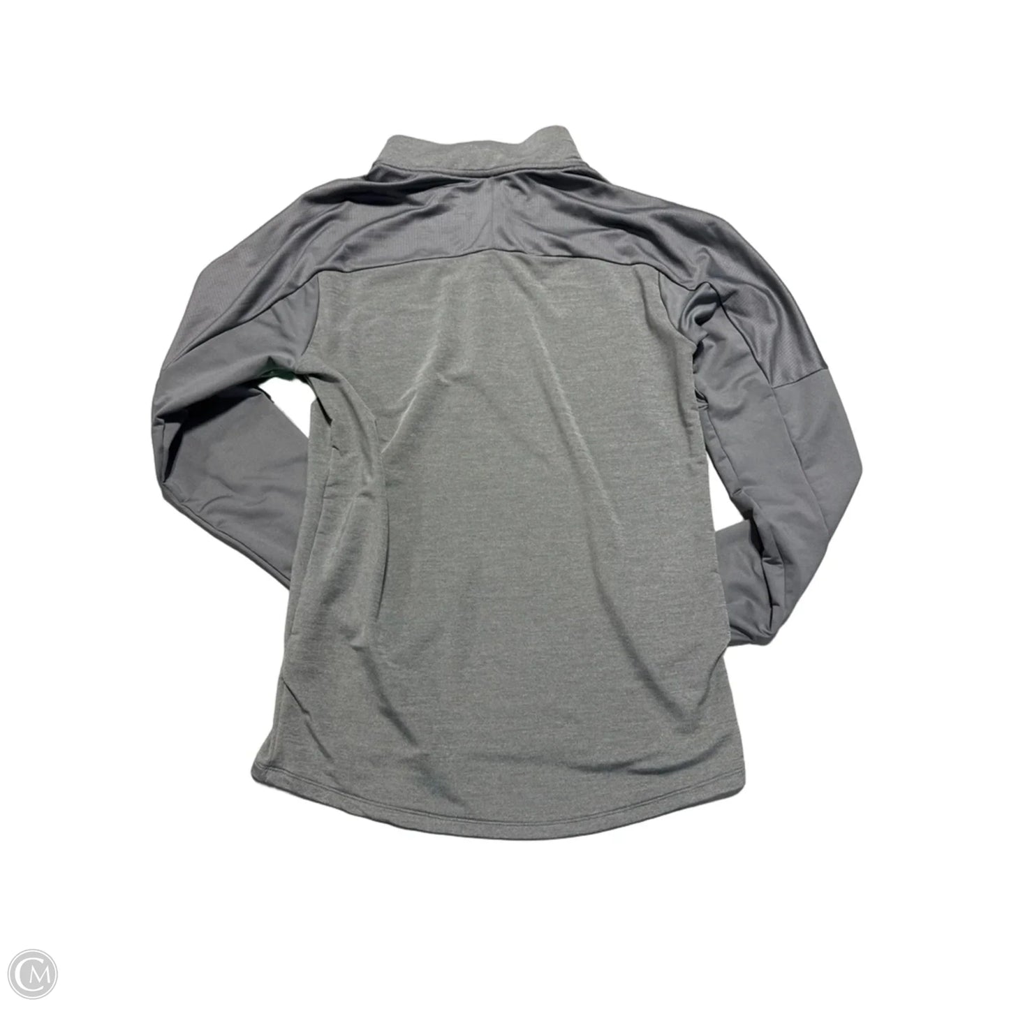 Athletic Top Long Sleeve Collar By Nike In Grey, Size: S