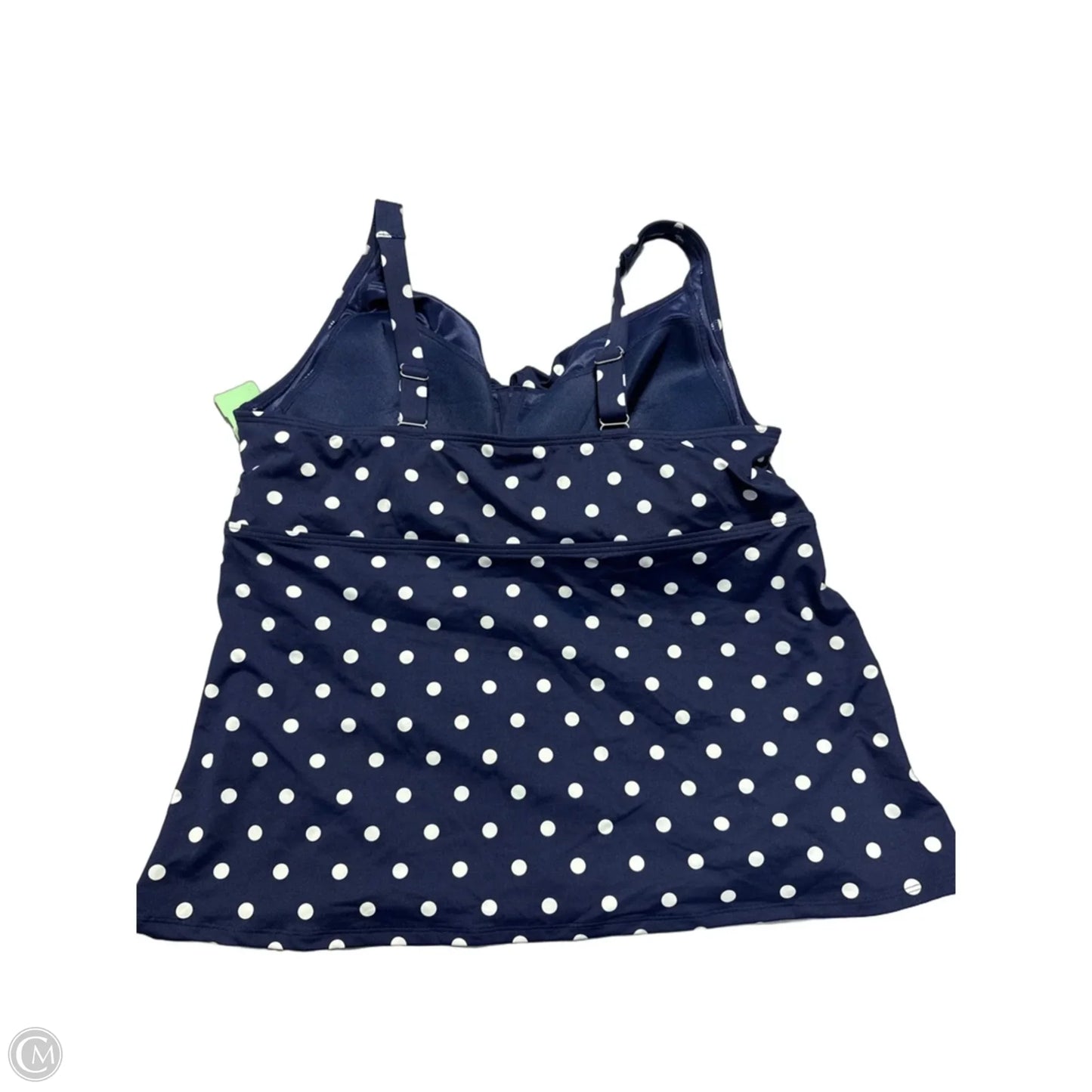 Swimsuit Top By Lands End In Blue & White, Size: 1x