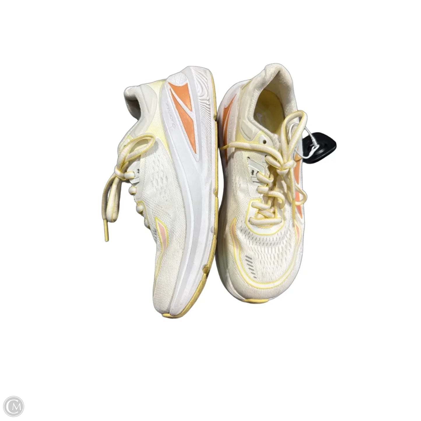 Shoes Athletic By Cmc In White & Yellow, Size: 6.5